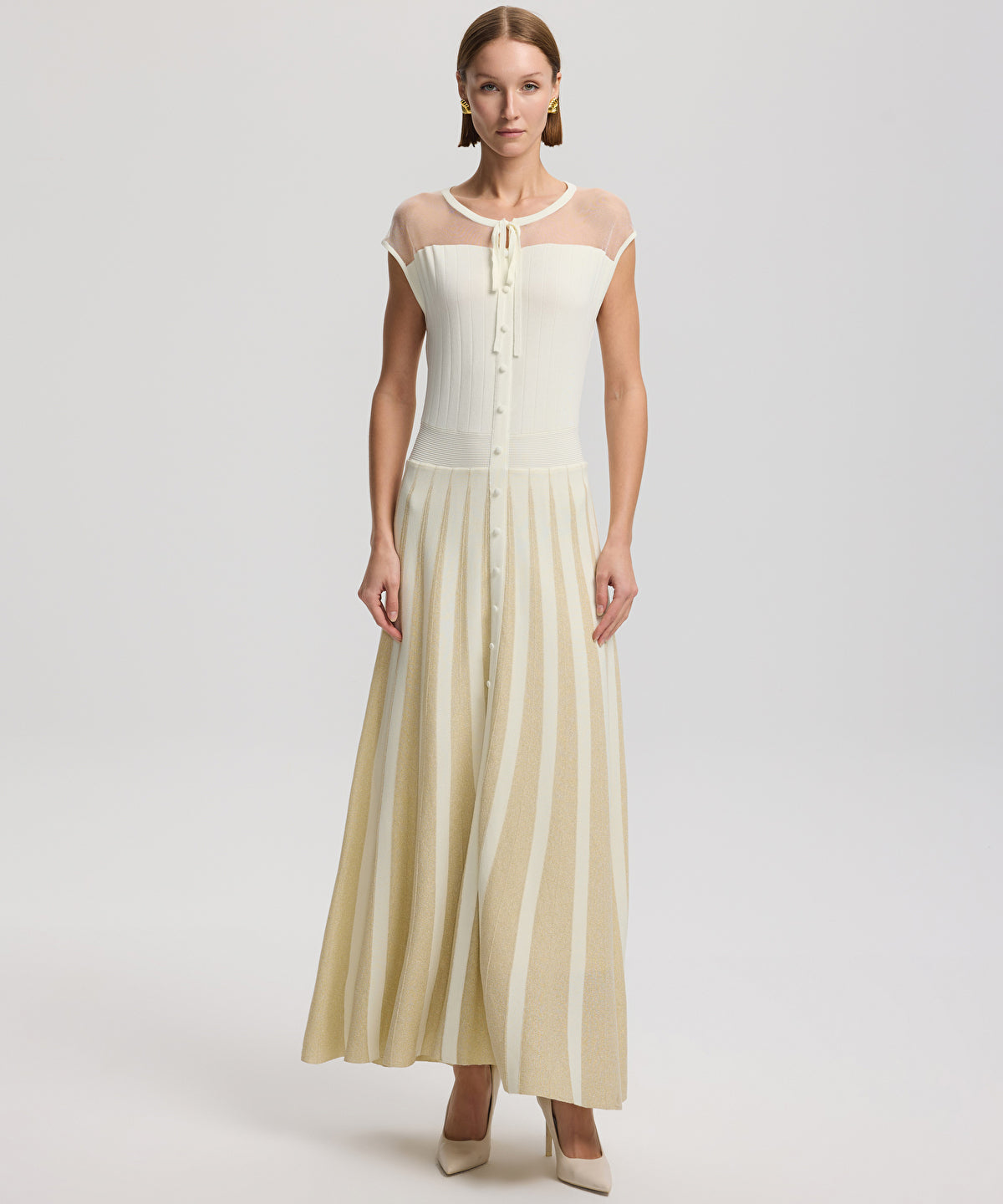Zoomed Tie-Neck Dress