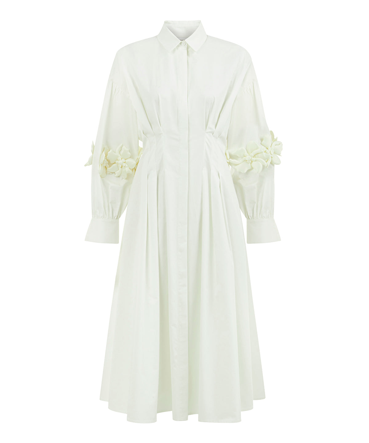 Midi dress with raised flowers