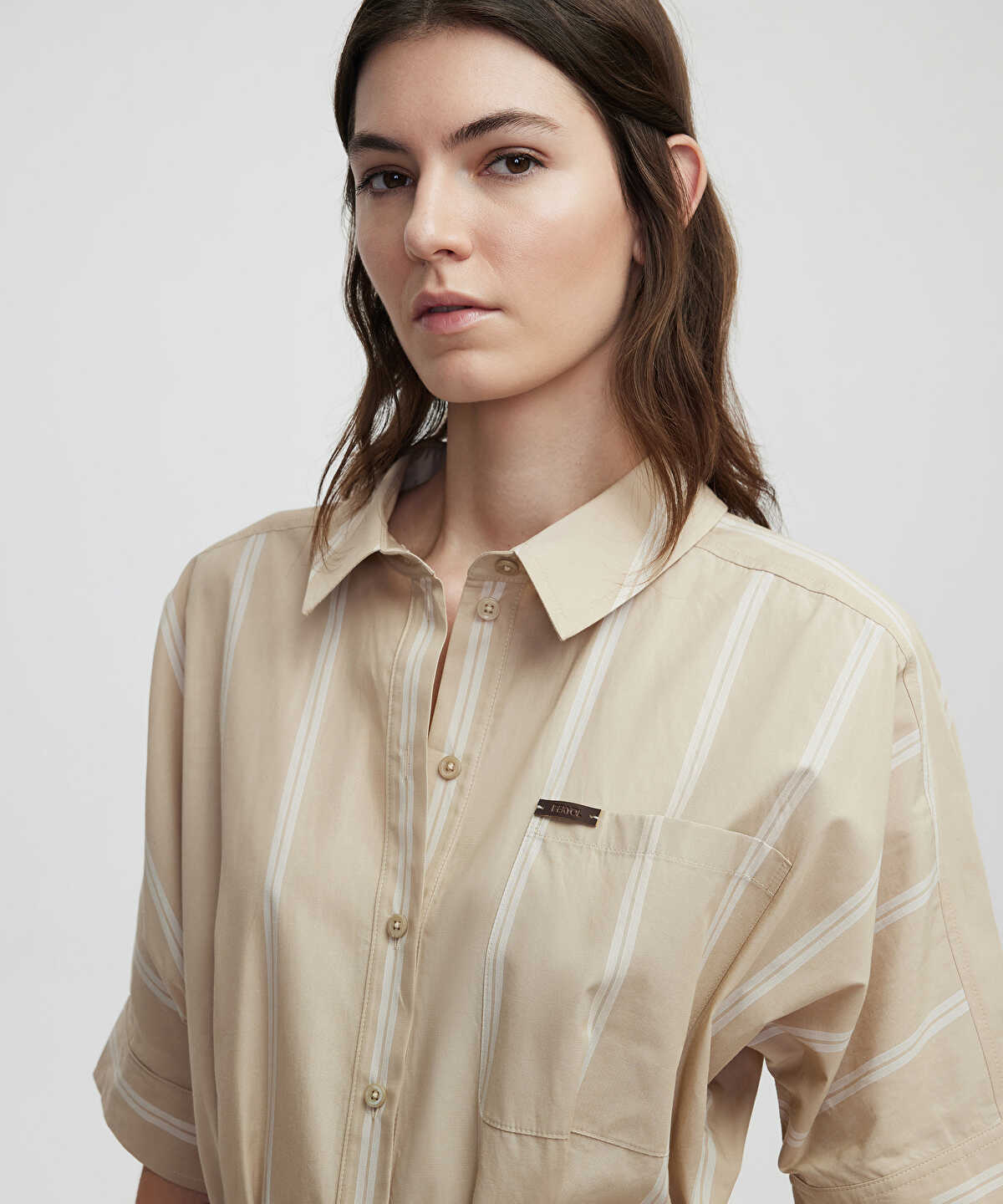 Striped Poplin Dress