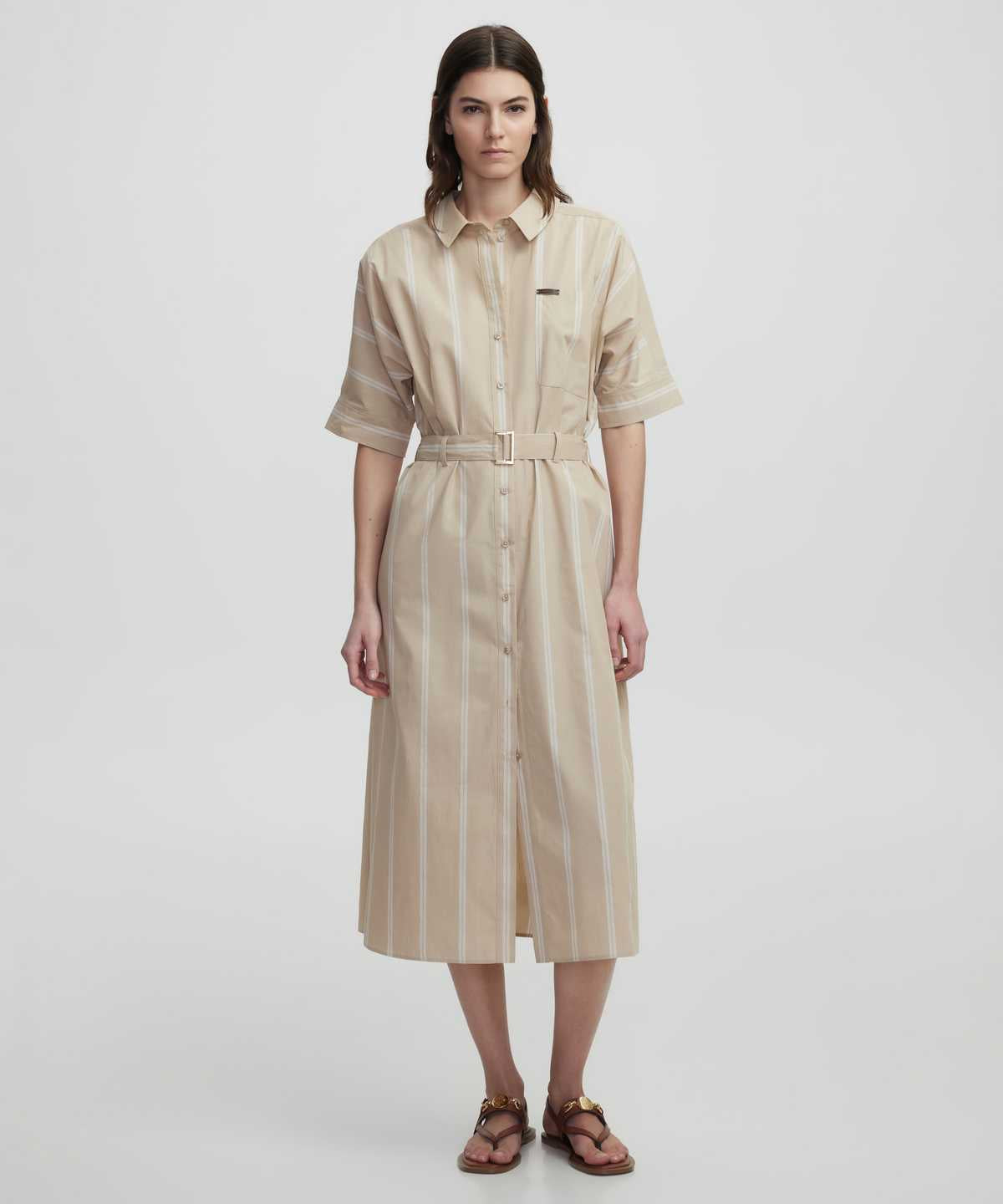 Striped Poplin Dress