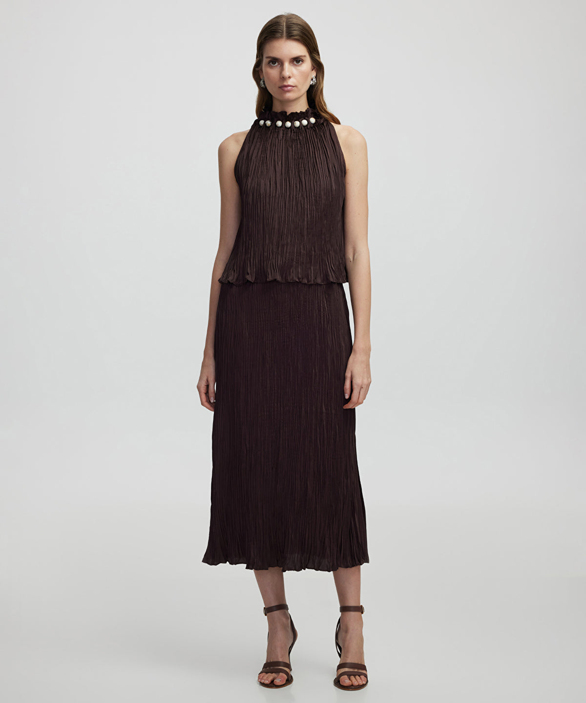 Halter neck midi dress