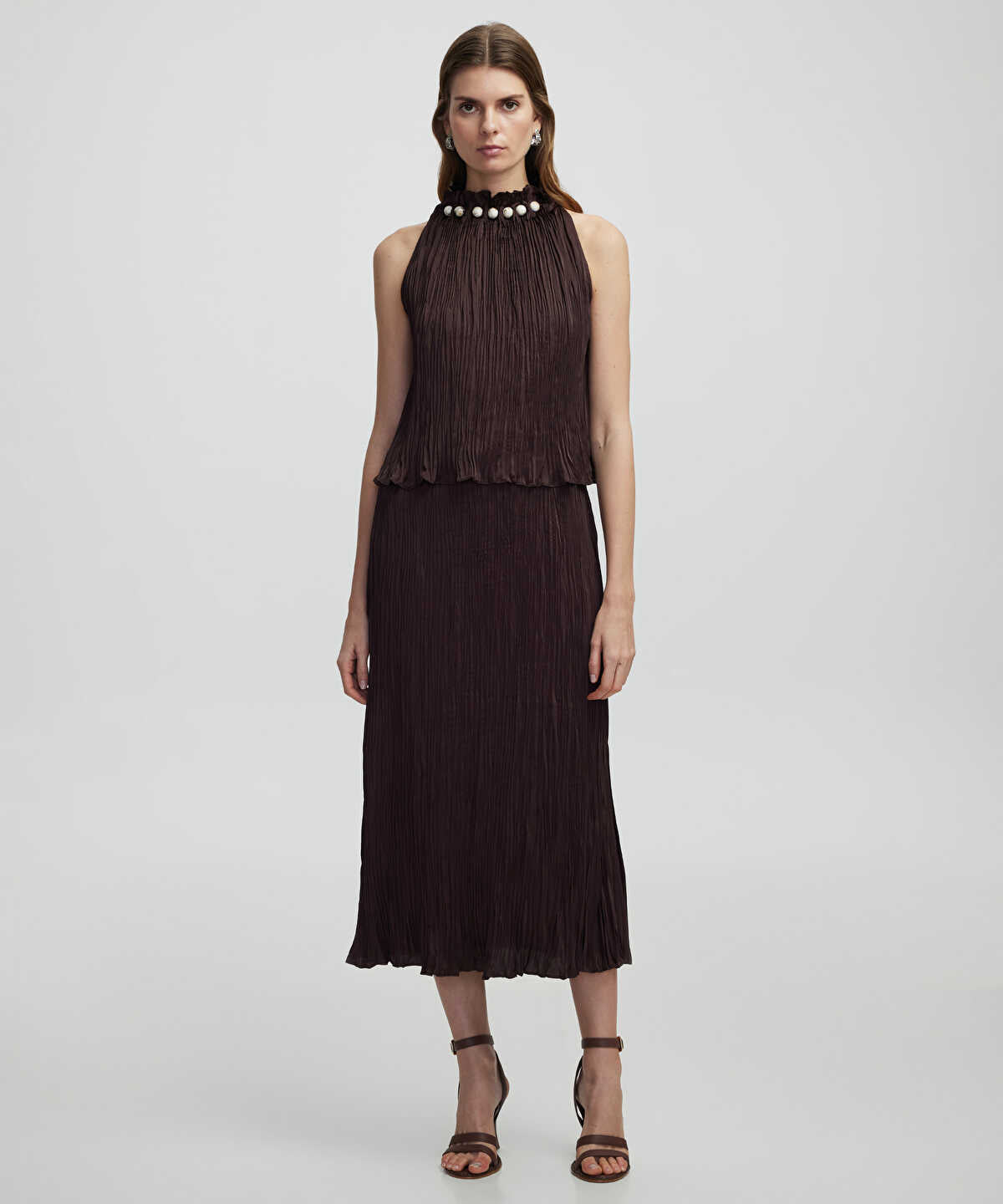 Halter Neck Midi Dress