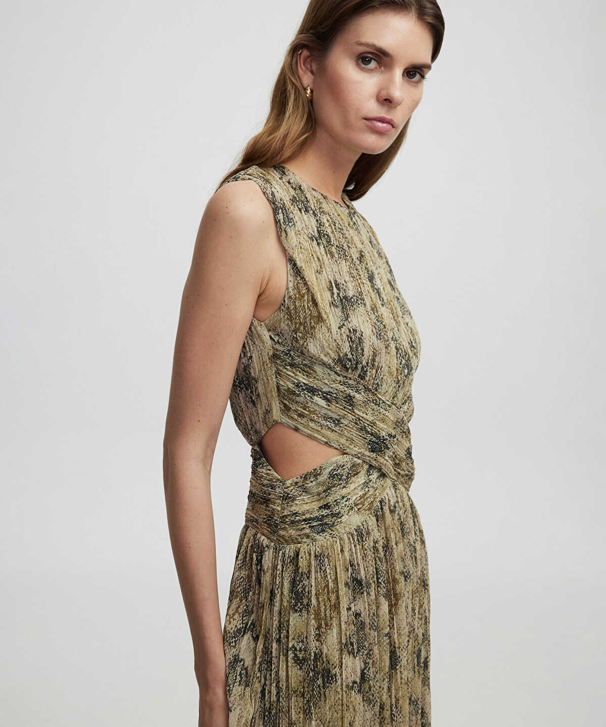 Patterned Chiffon Dress