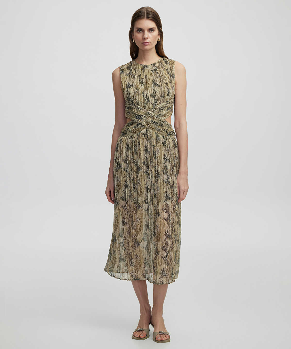 Patterned Chiffon Dress