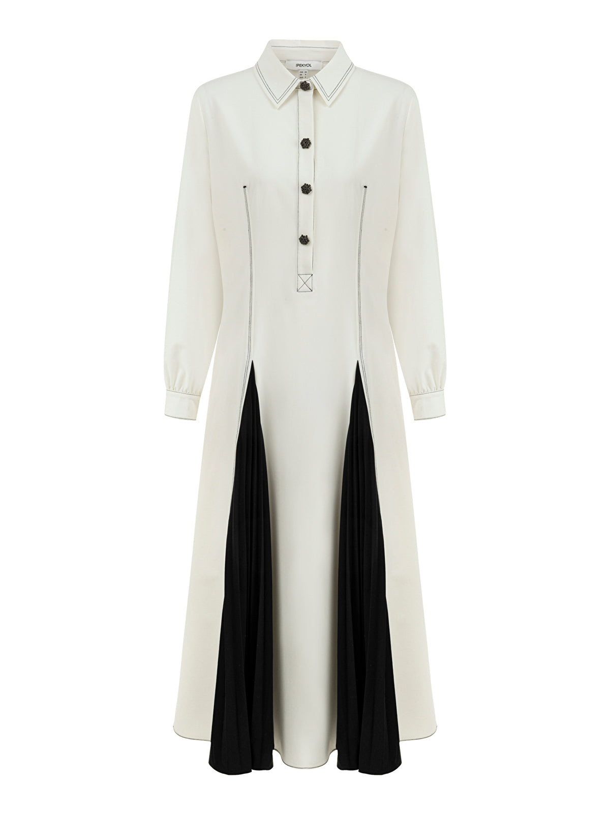 Zoomed Pleated Color Block Dress