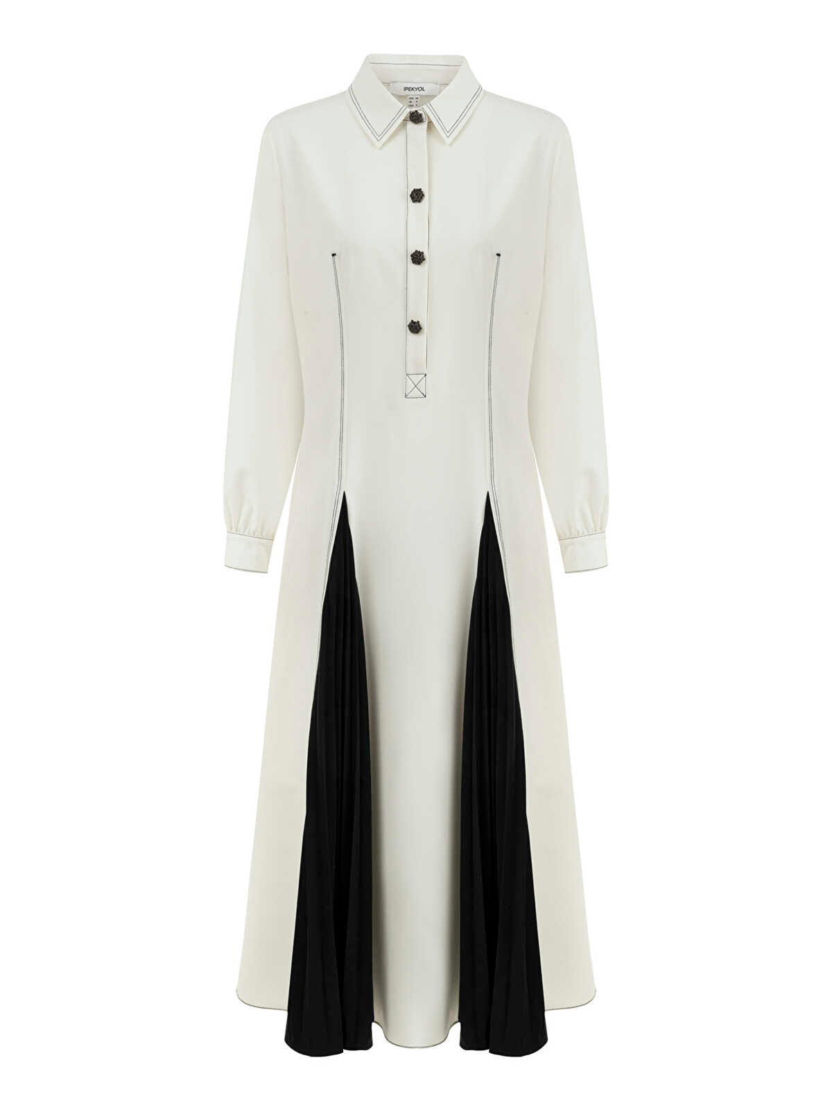 Pleated Color Block Dress