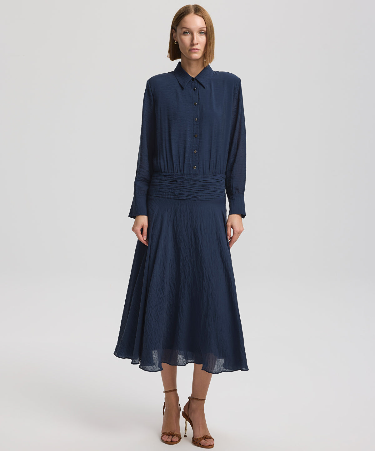 Zoomed Draped Midi Dress