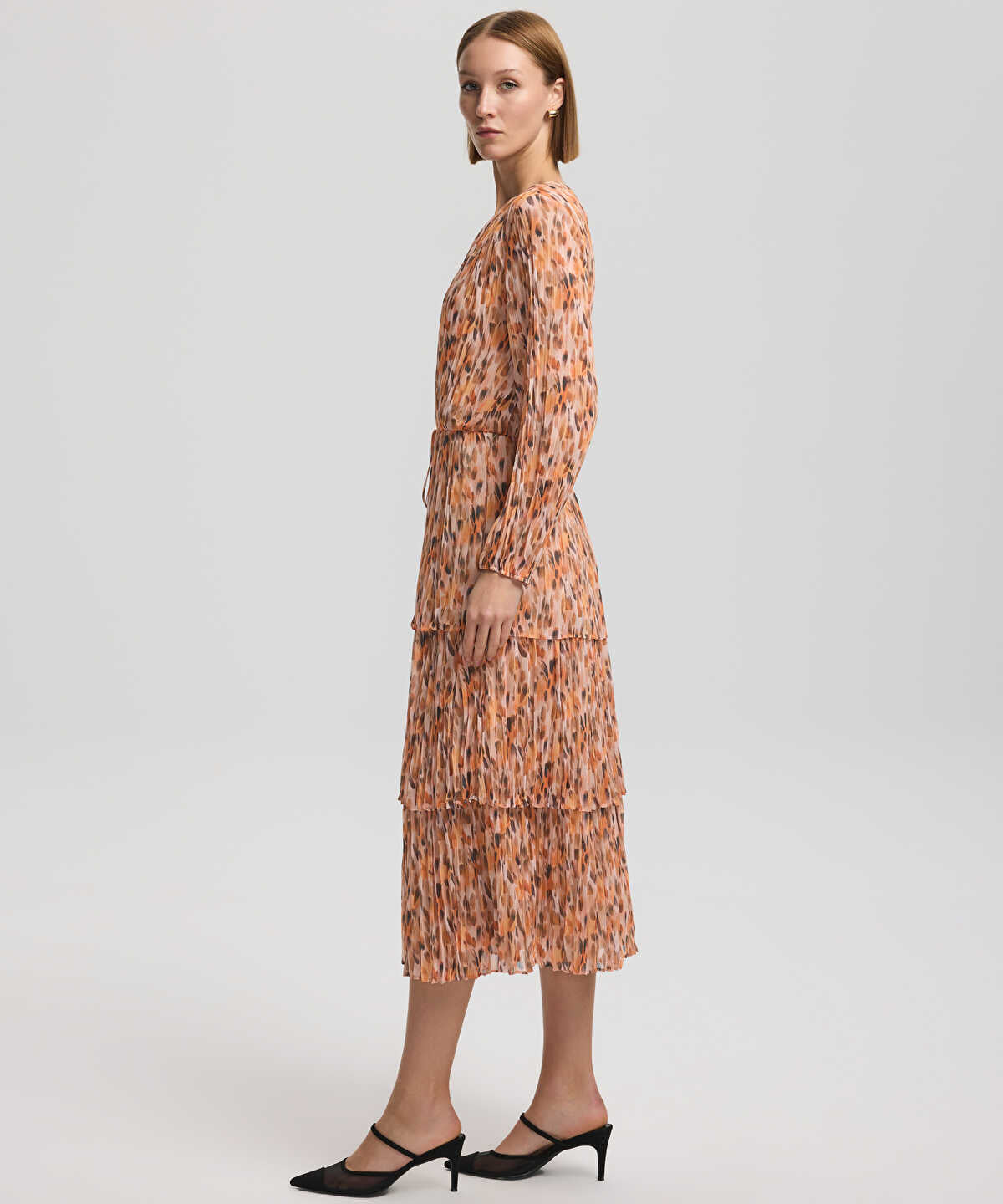 Printed V-Neck Dress