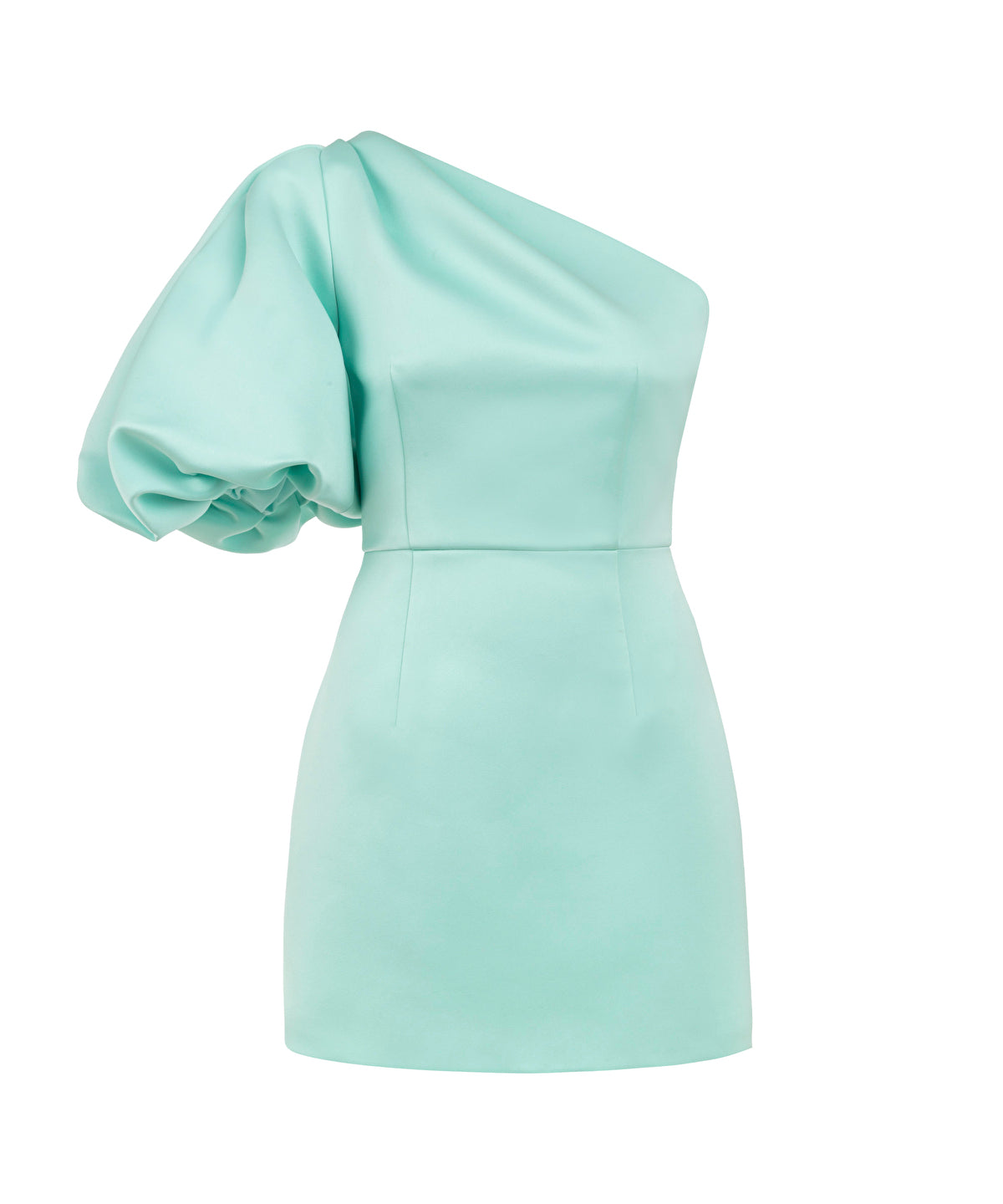 Zoomed Asymmetric Puff Sleeve Dress