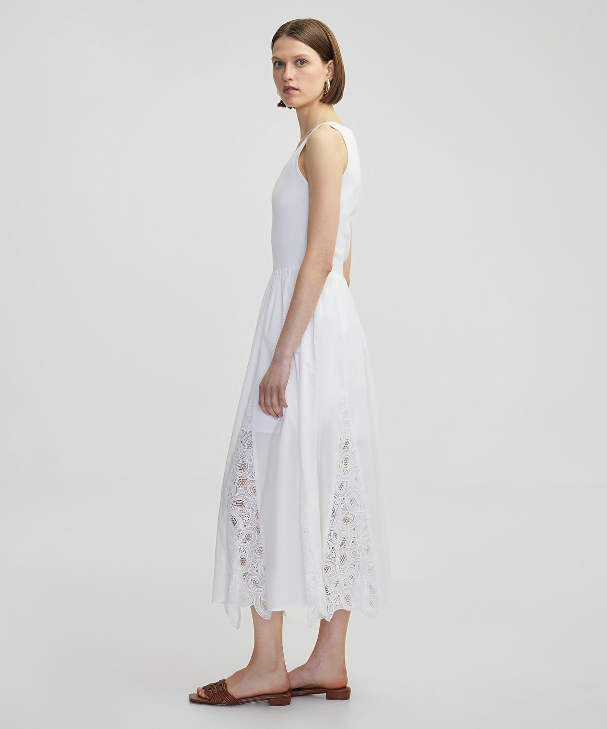 Square Neck Broderie Anglaise Dress