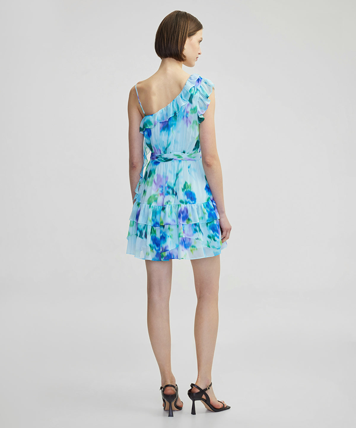 Printed Mini Dress With Ruffles