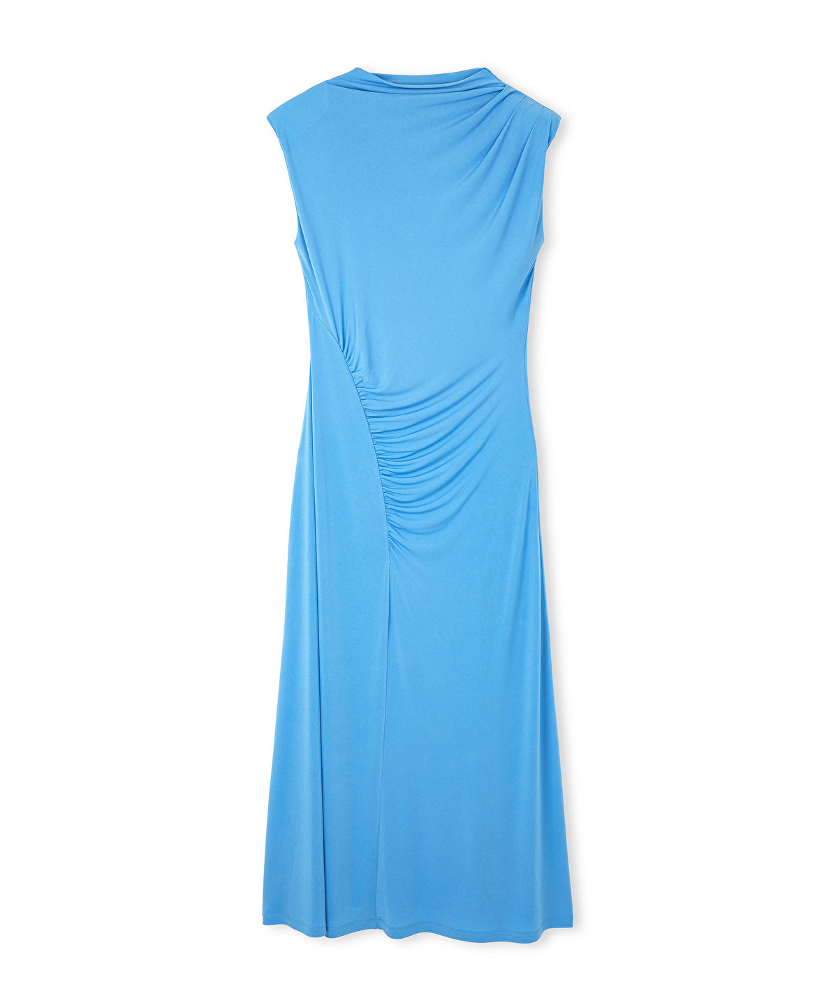 Draped Dress With Shoulder Pads