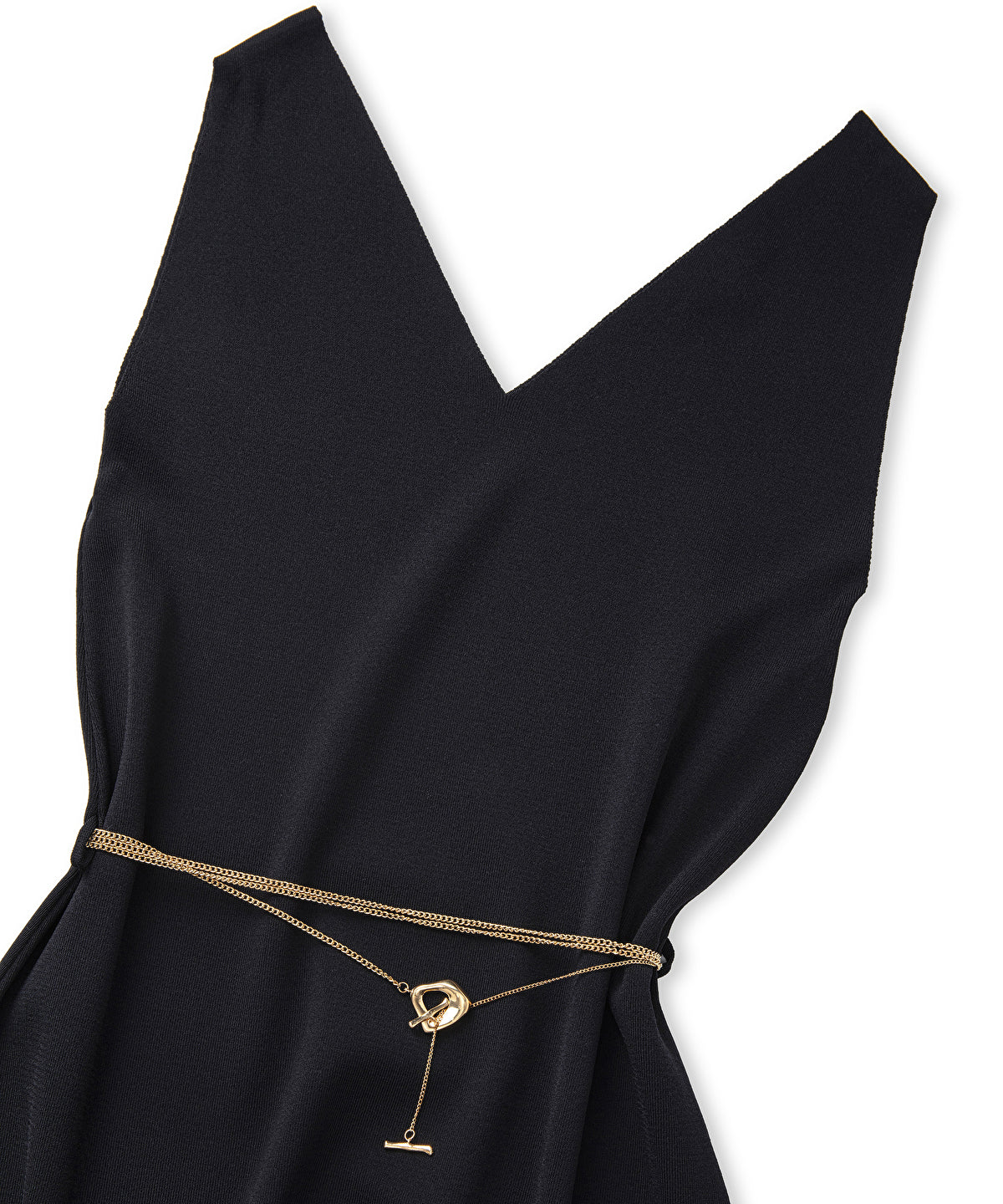 Knit Dress With Chain Belt