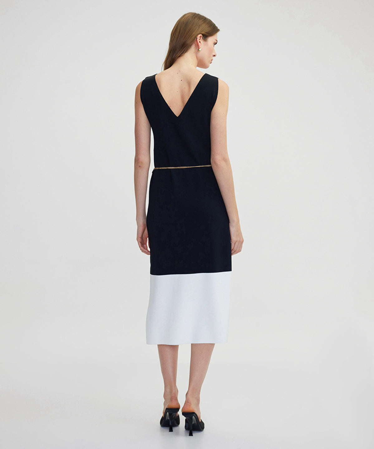 Knit Dress With Chain Belt