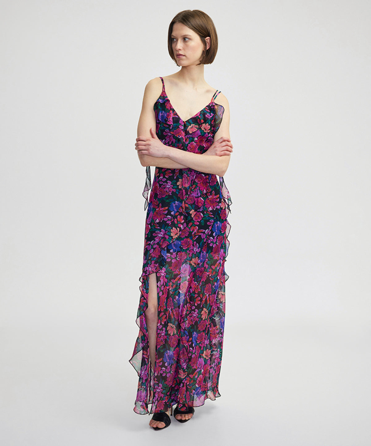 Floral Print Chiffon Dress