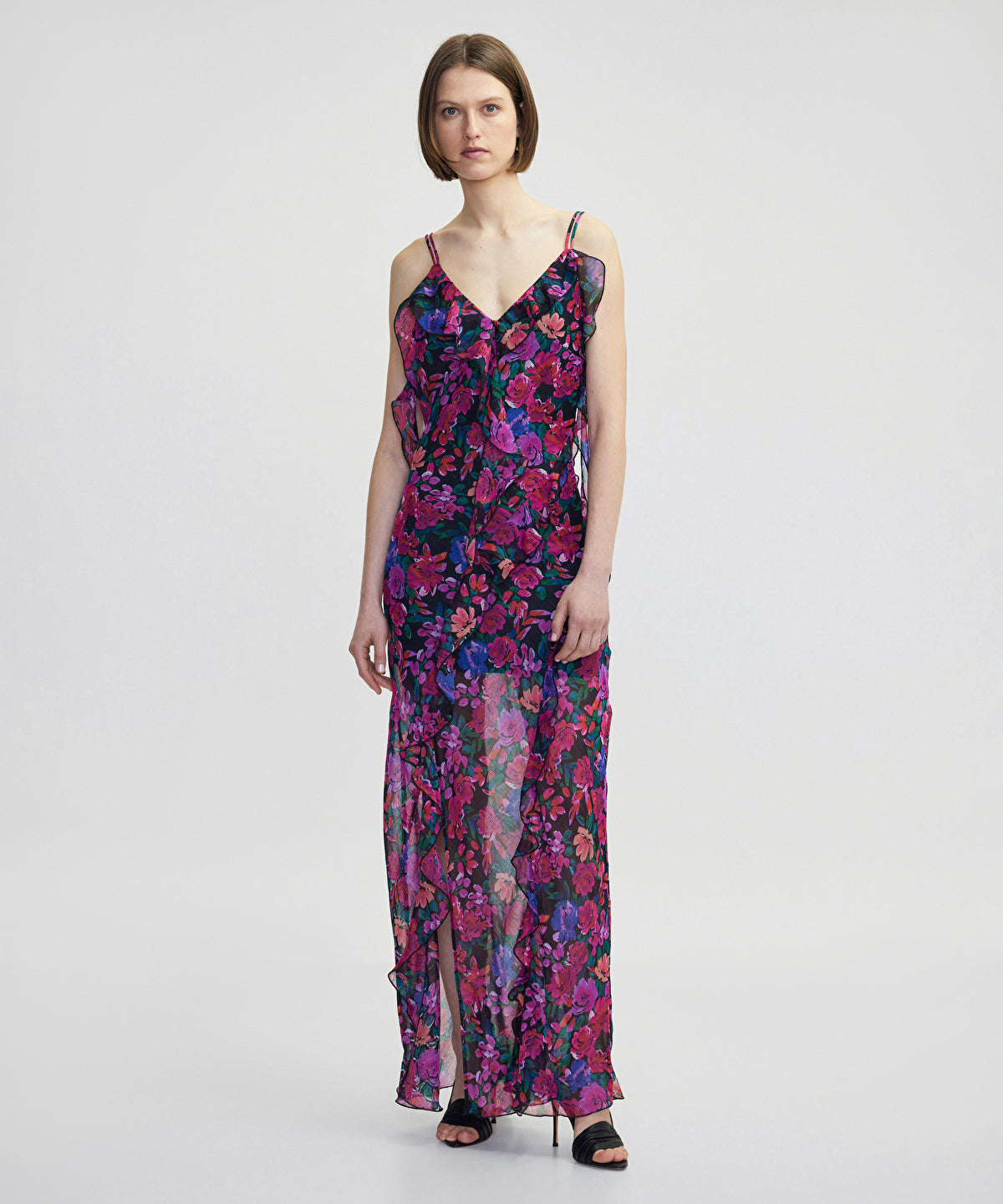 Floral Print Chiffon Dress