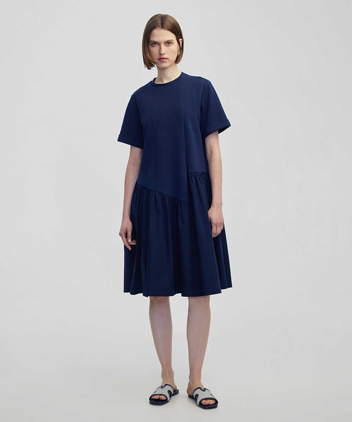 Asymmetric Gathered Dress