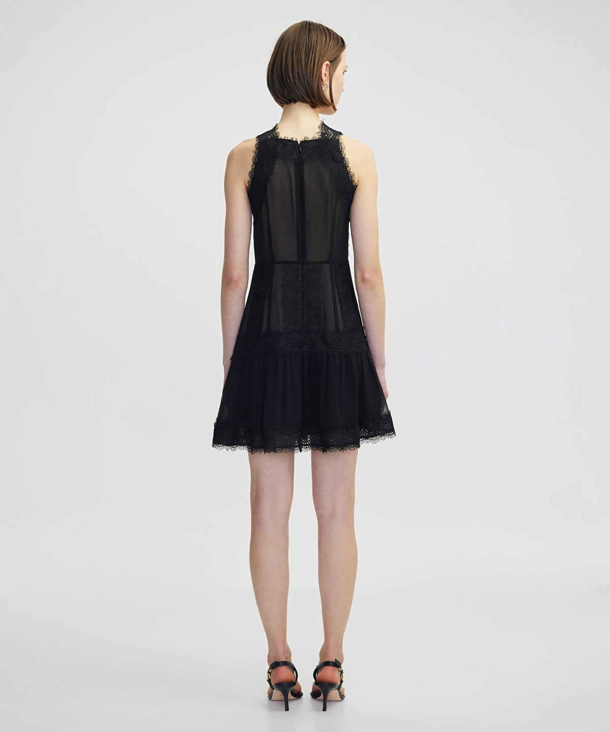 Lace Trim Halter Dress