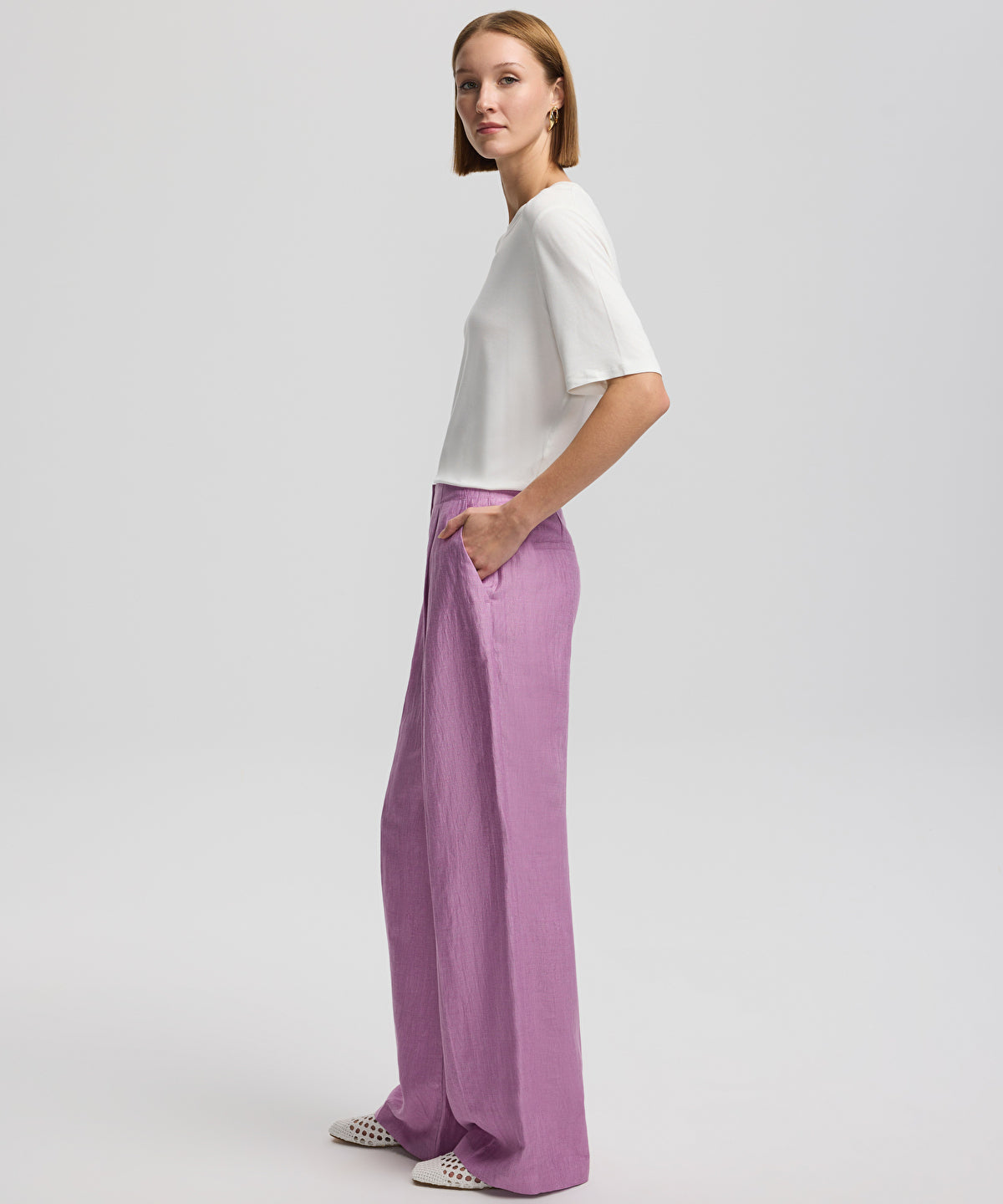 Zoomed Darted wide-leg trousers