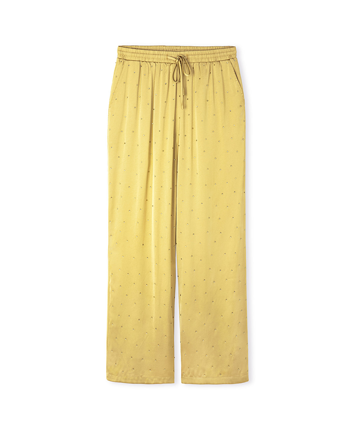 Wide-Leg Trousers With Rhinestones