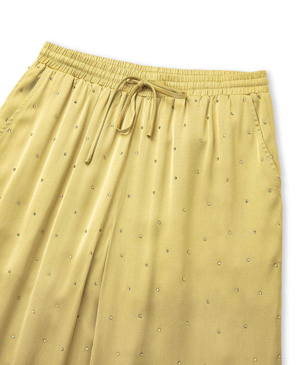 Wide-Leg Trousers With Rhinestones