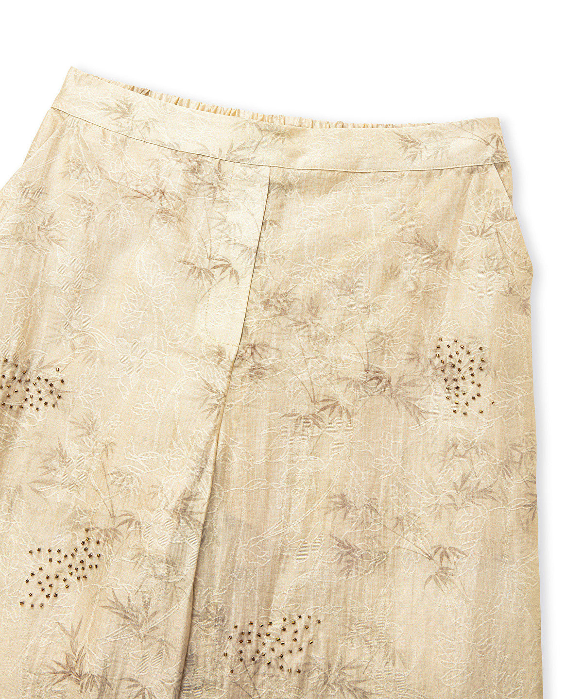 Embroidered and jacquard trousers