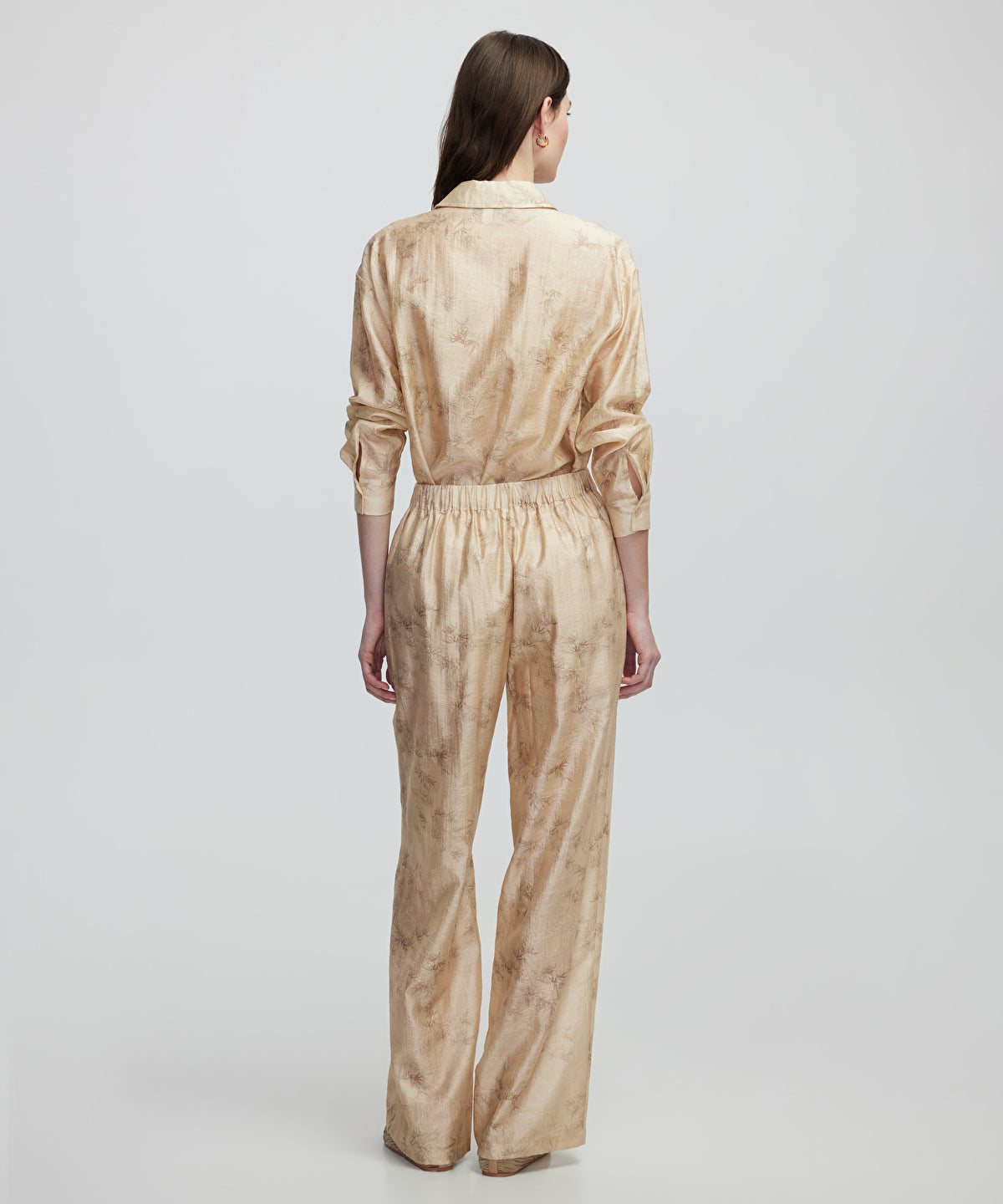 Embroidered and jacquard trousers