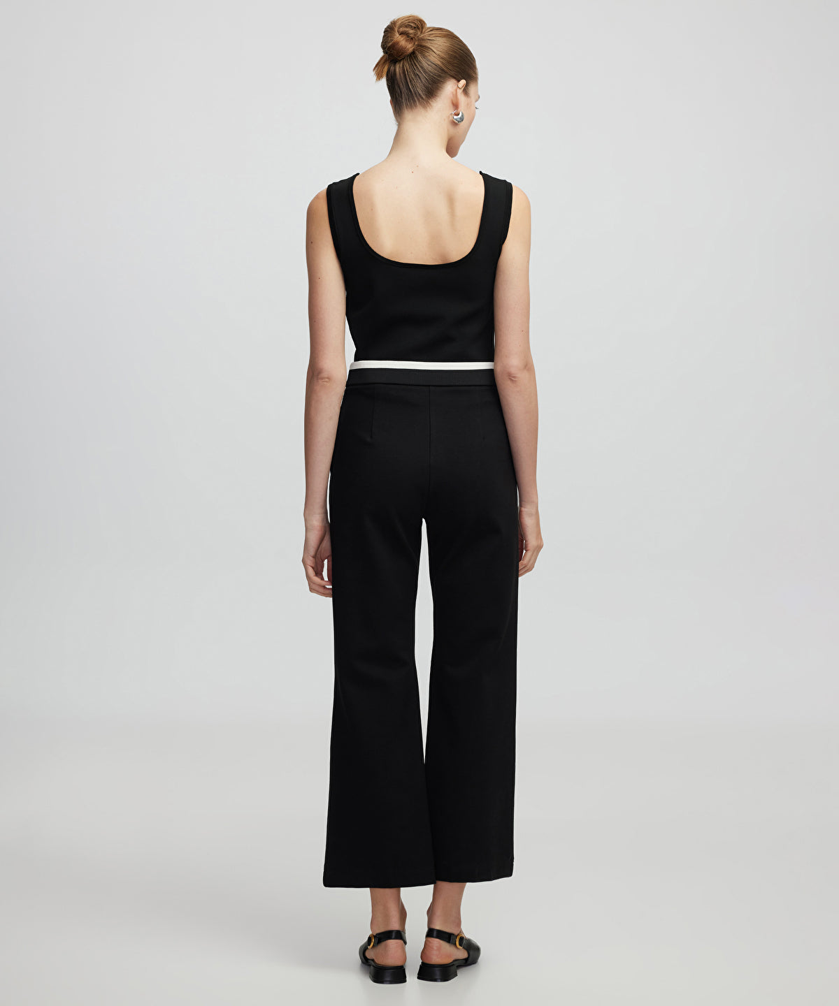 Contrast waist culotte trousers