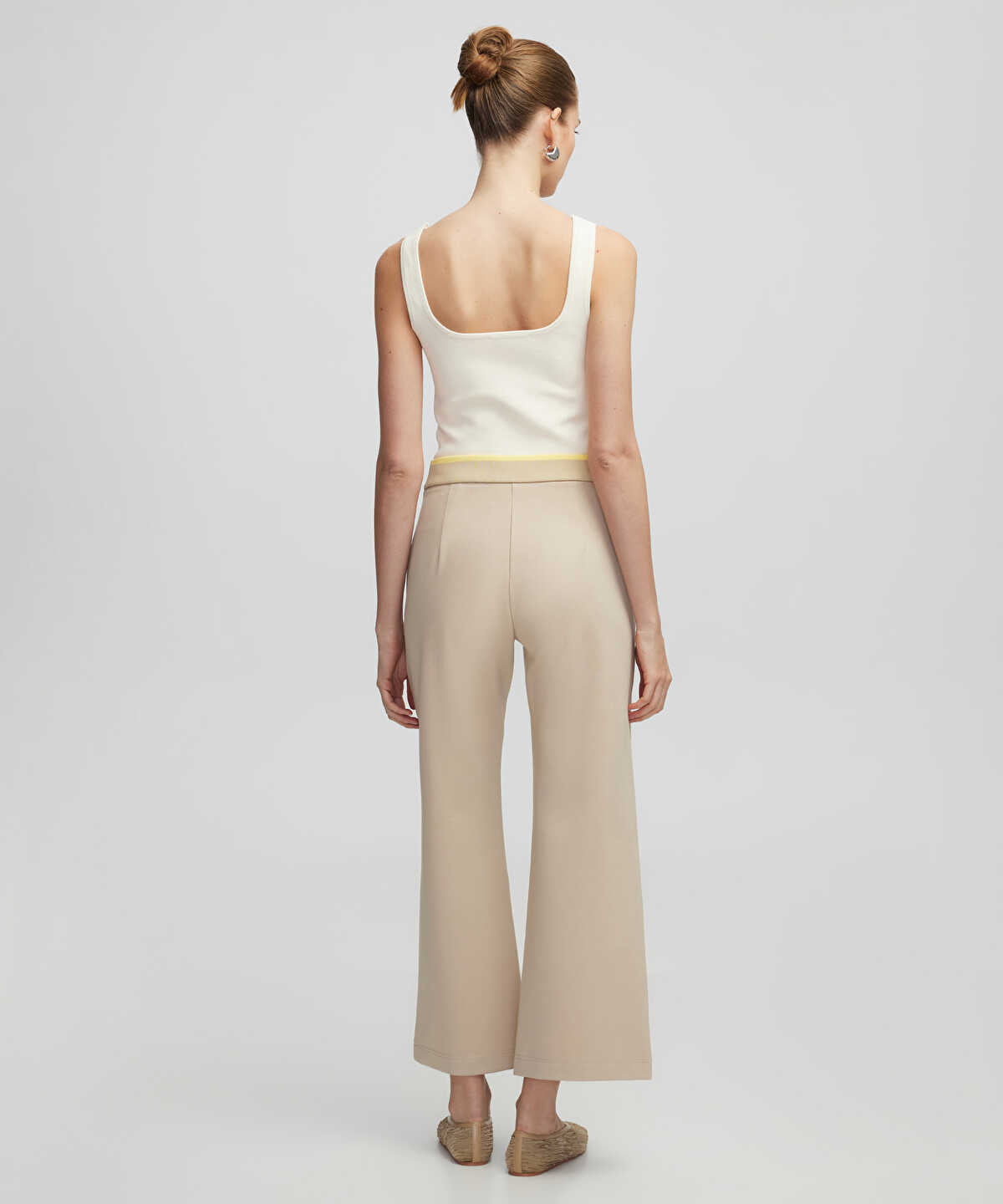 Contrast Waist Culotte Trousers