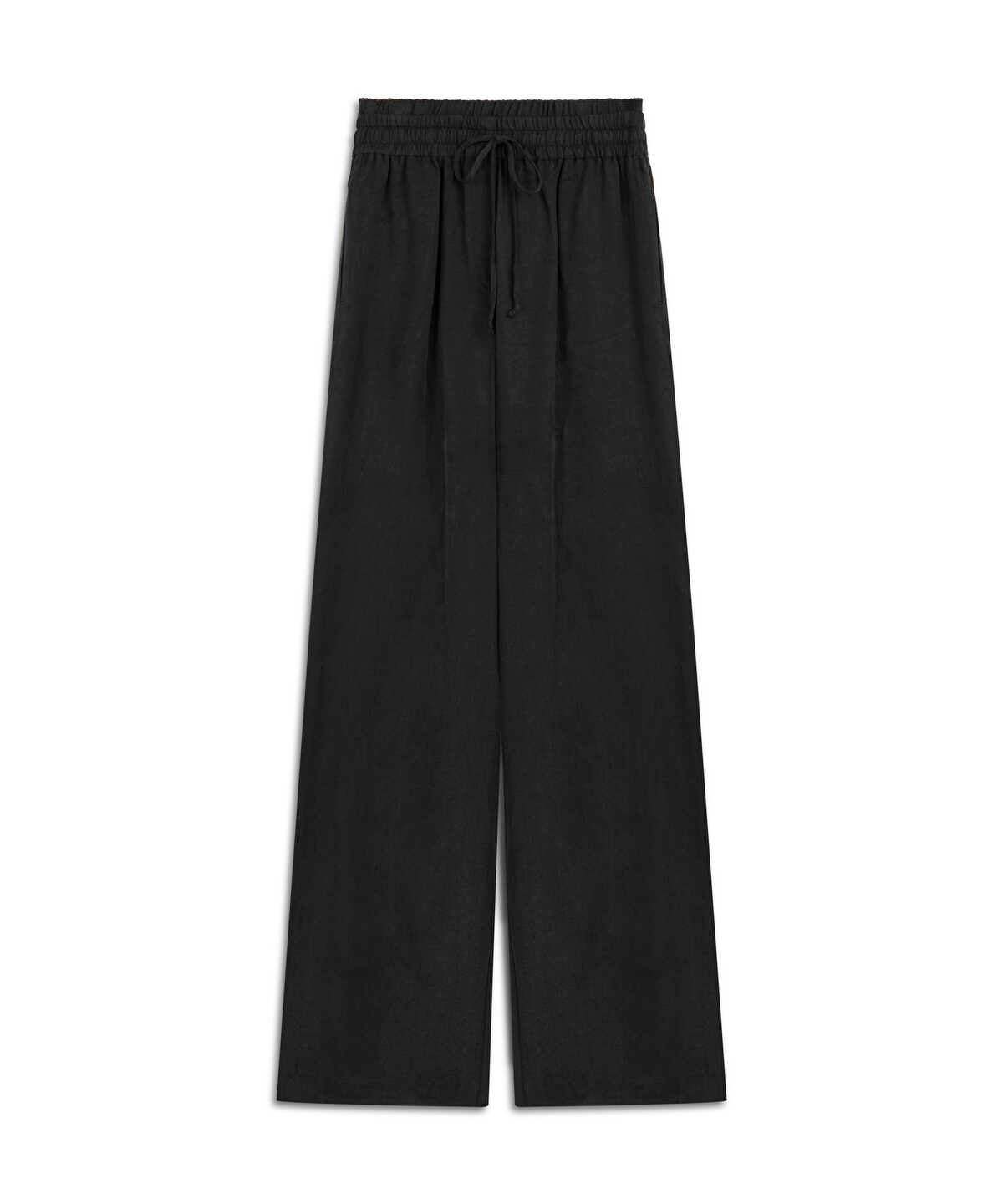 Wide-Leg Trousers With Double Waistband