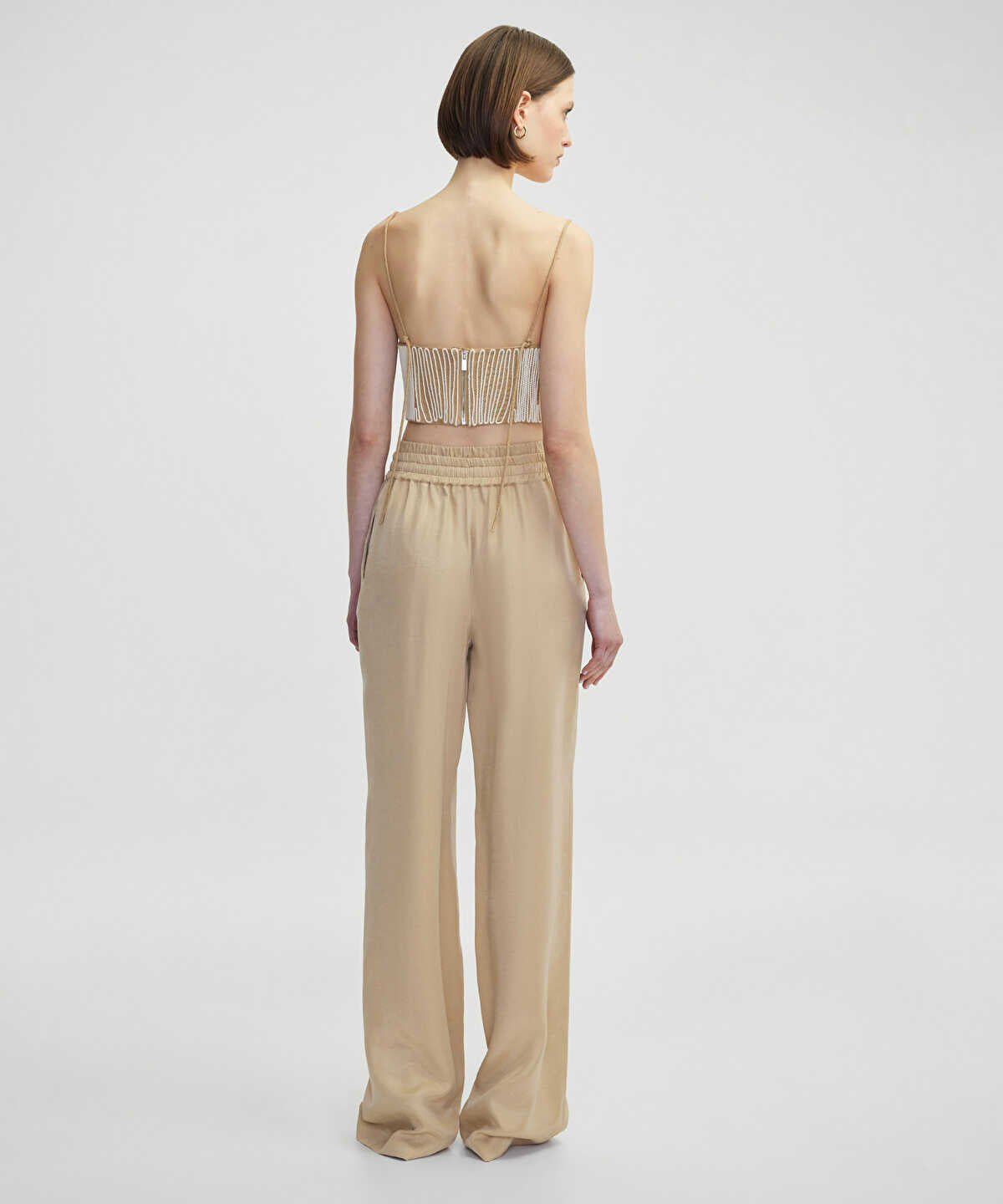 Wide-Leg Trousers With Double Waistband