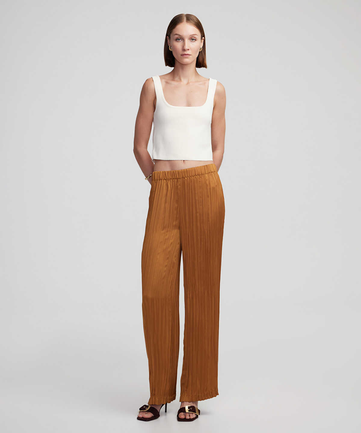 Crinkle-Effect Trousers
