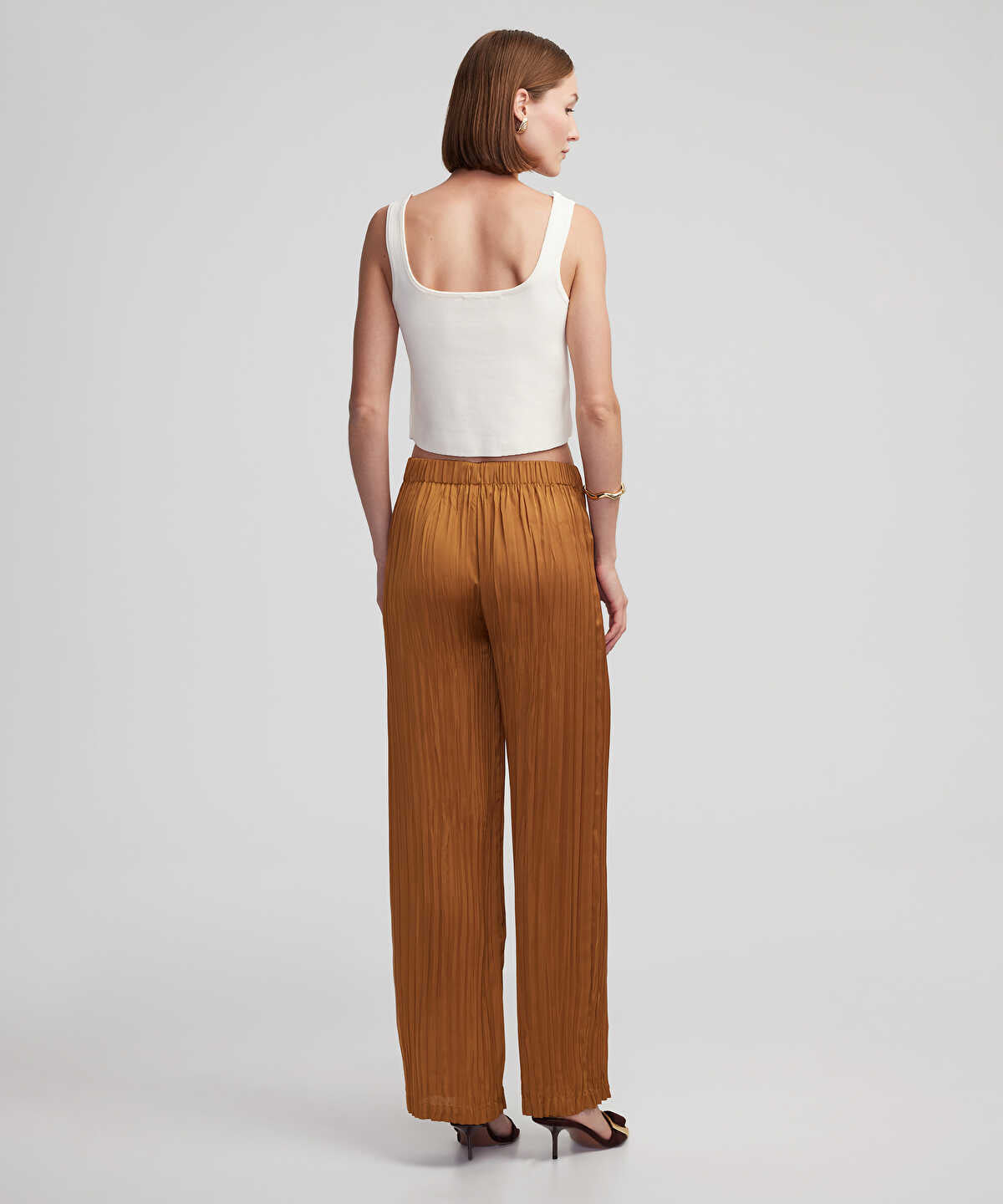 Crinkle-Effect Trousers
