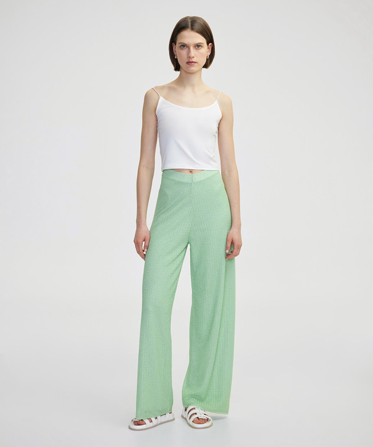 Wide-Leg Knit Trousers