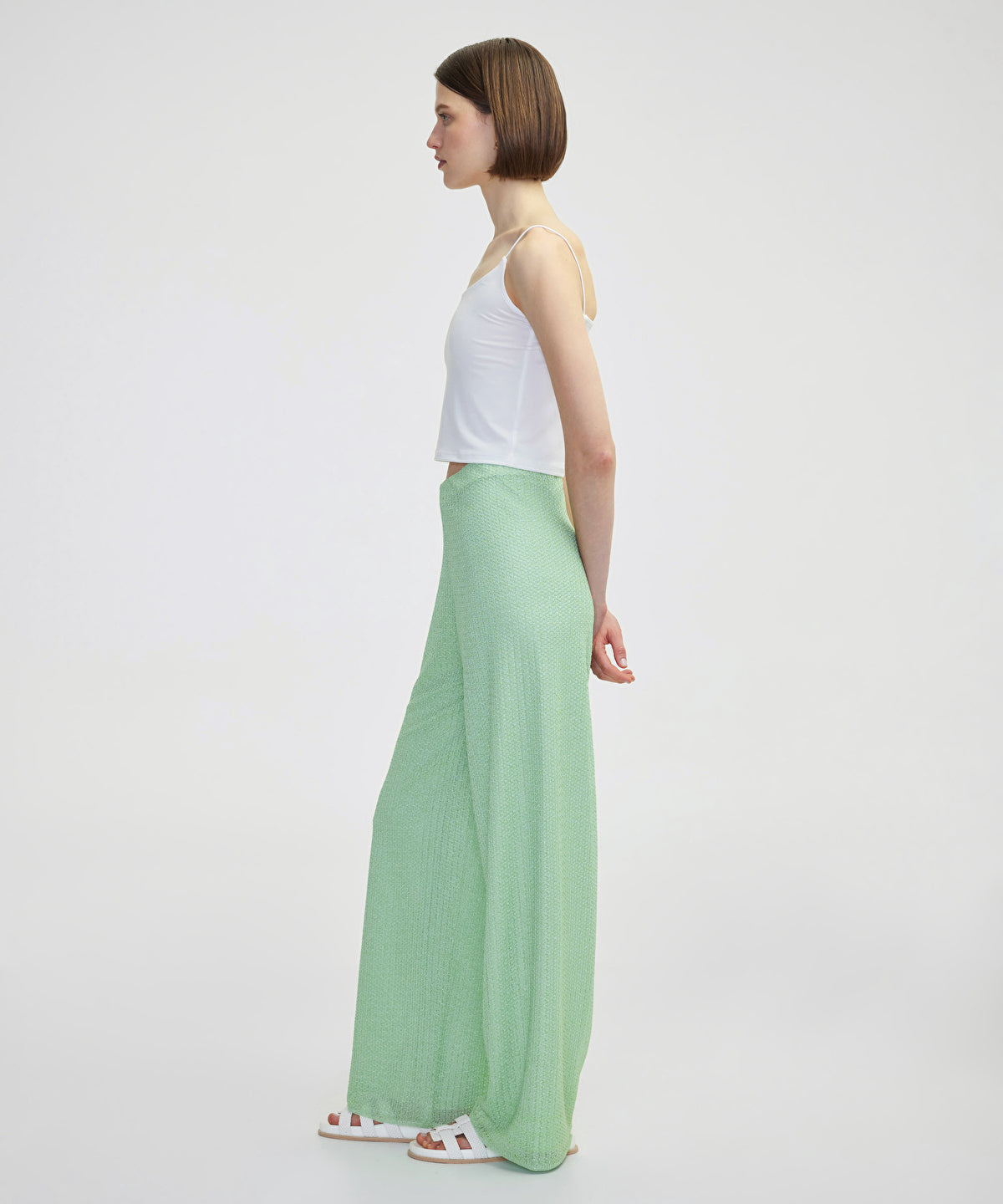 Wide-Leg Knit Trousers