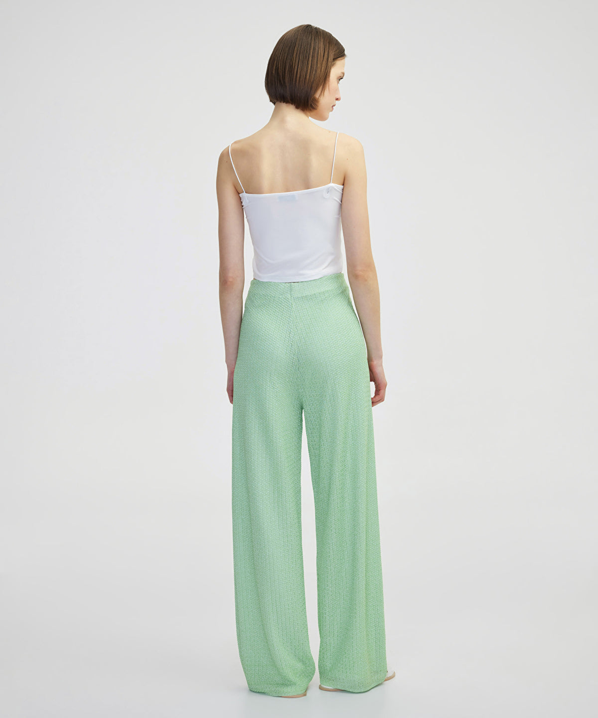 Wide-Leg Knit Trousers