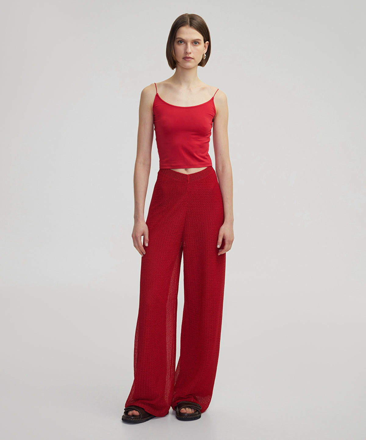 Wide-Leg Knit Trousers
