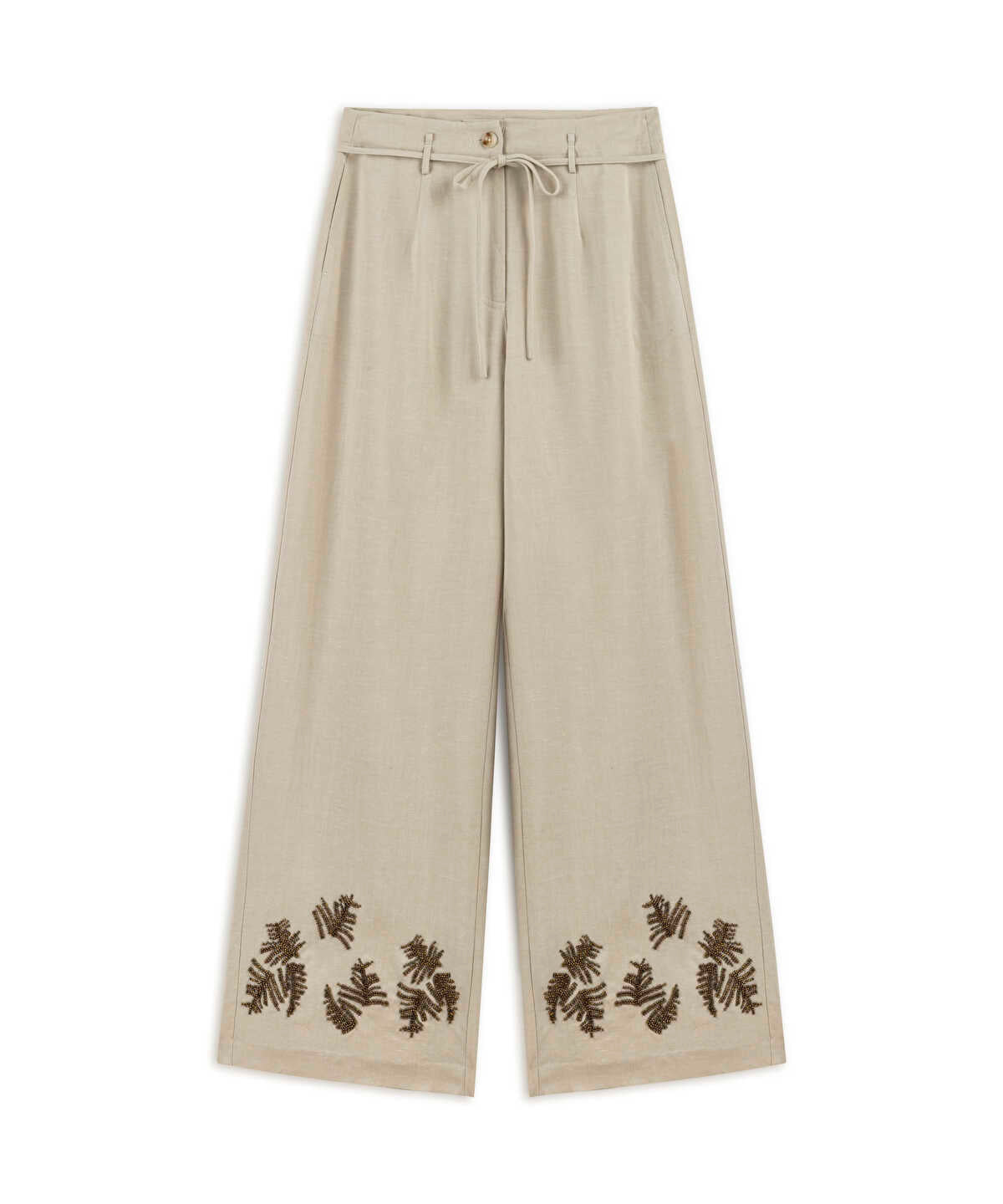 Embellished Wide Leg Trousers