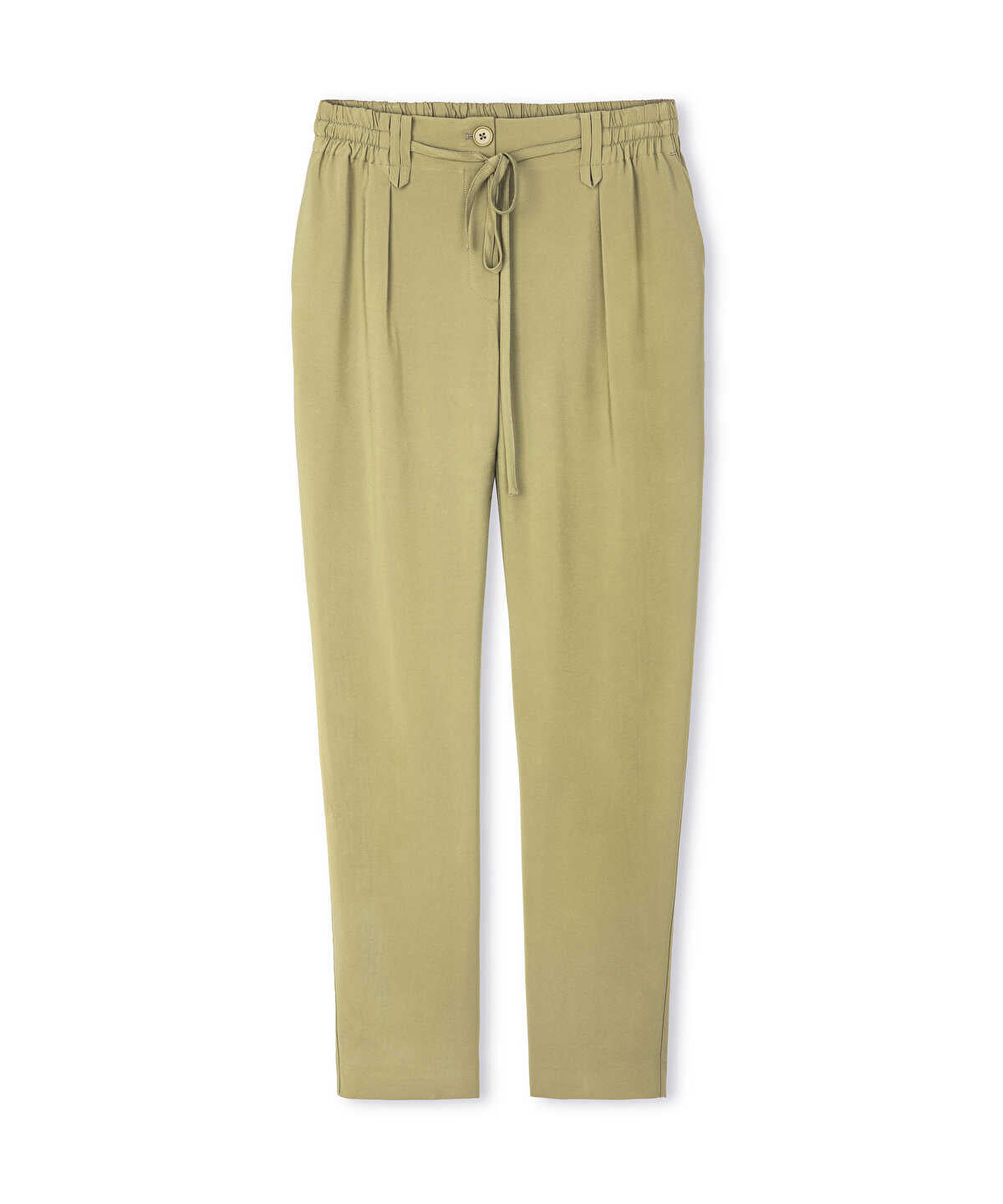 Carrot Fit Trousers With Drawstring