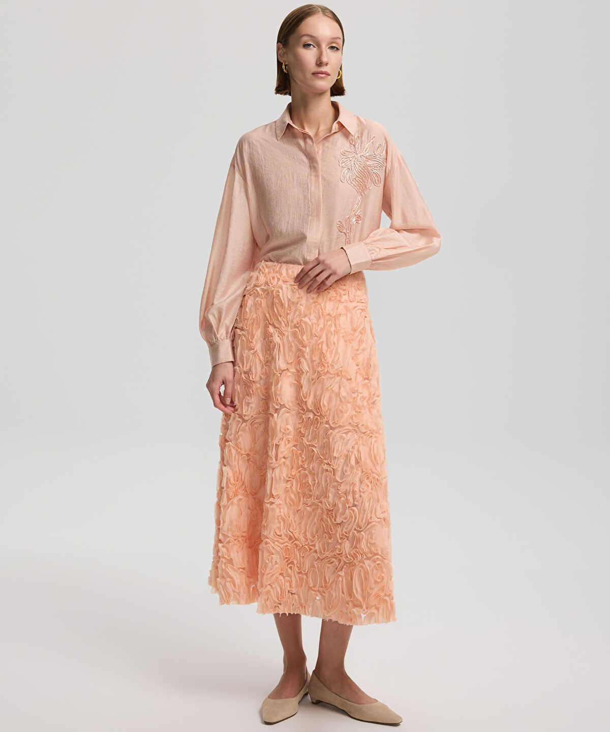 Textured Midi Skirt