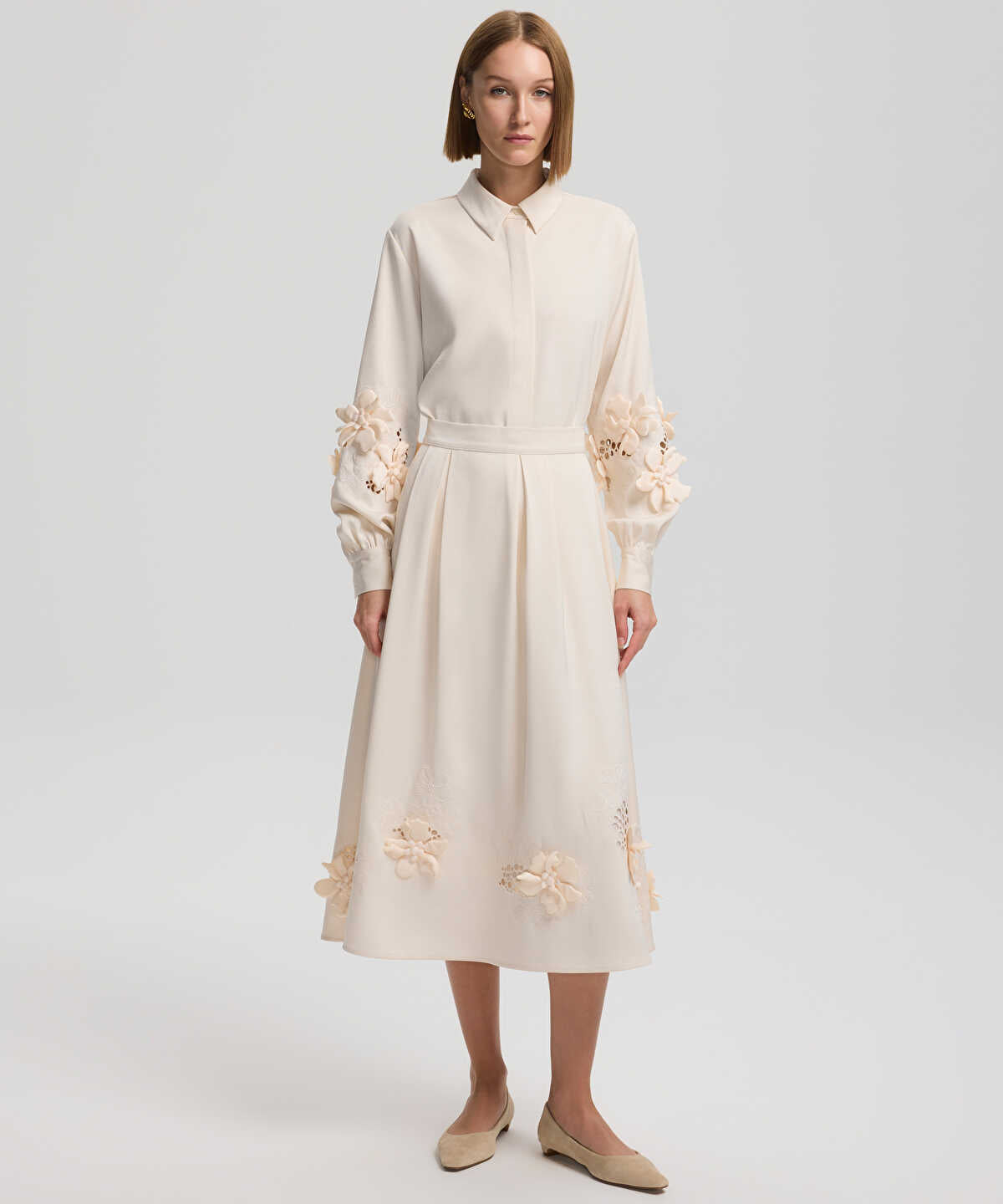 Embroidered Midi Skirt
