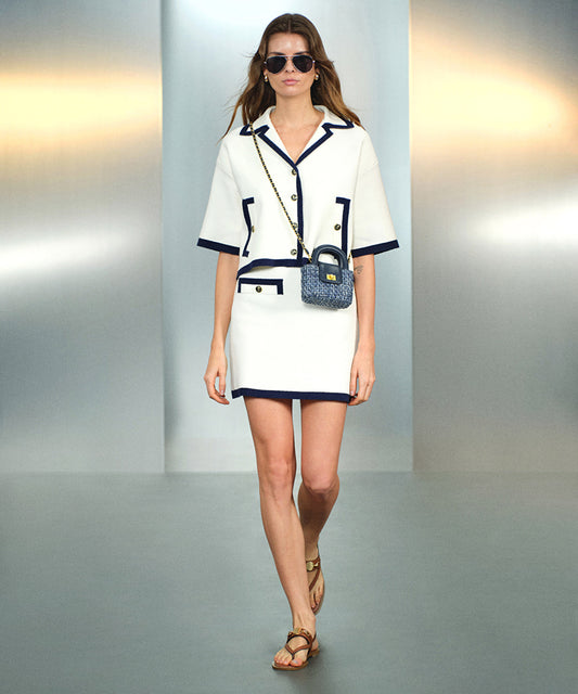 Contrast Piping Skirt