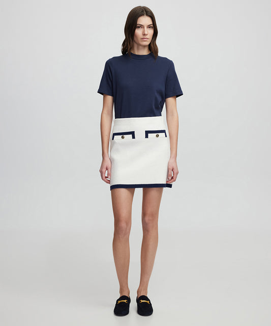Contrast Piping Skirt