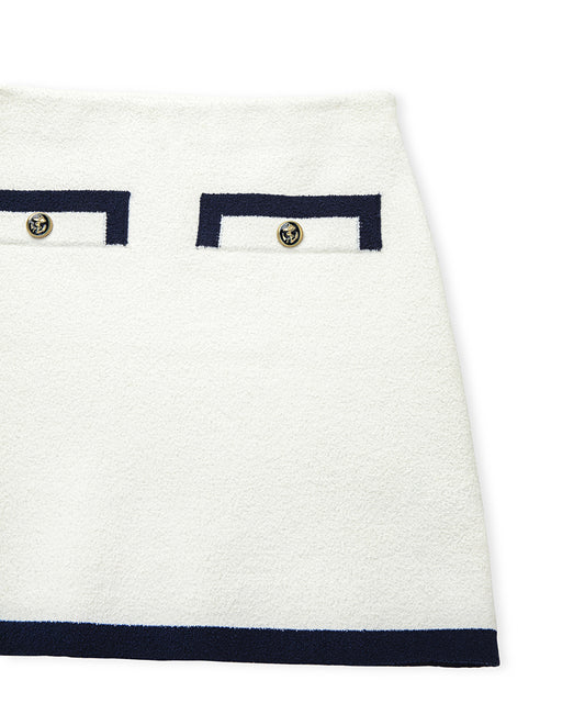 Contrast Piping Skirt