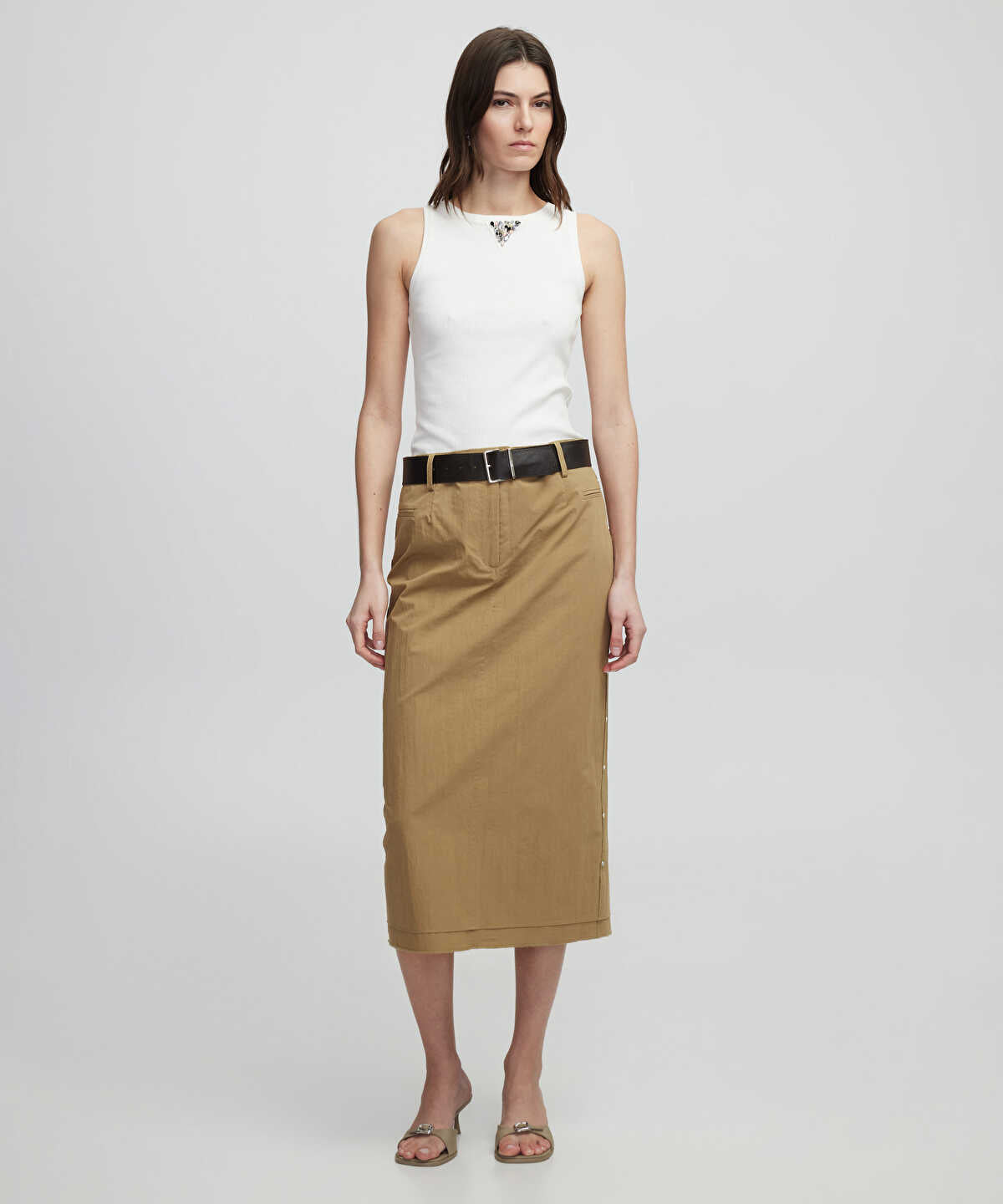 Rivet Embellished Skirt