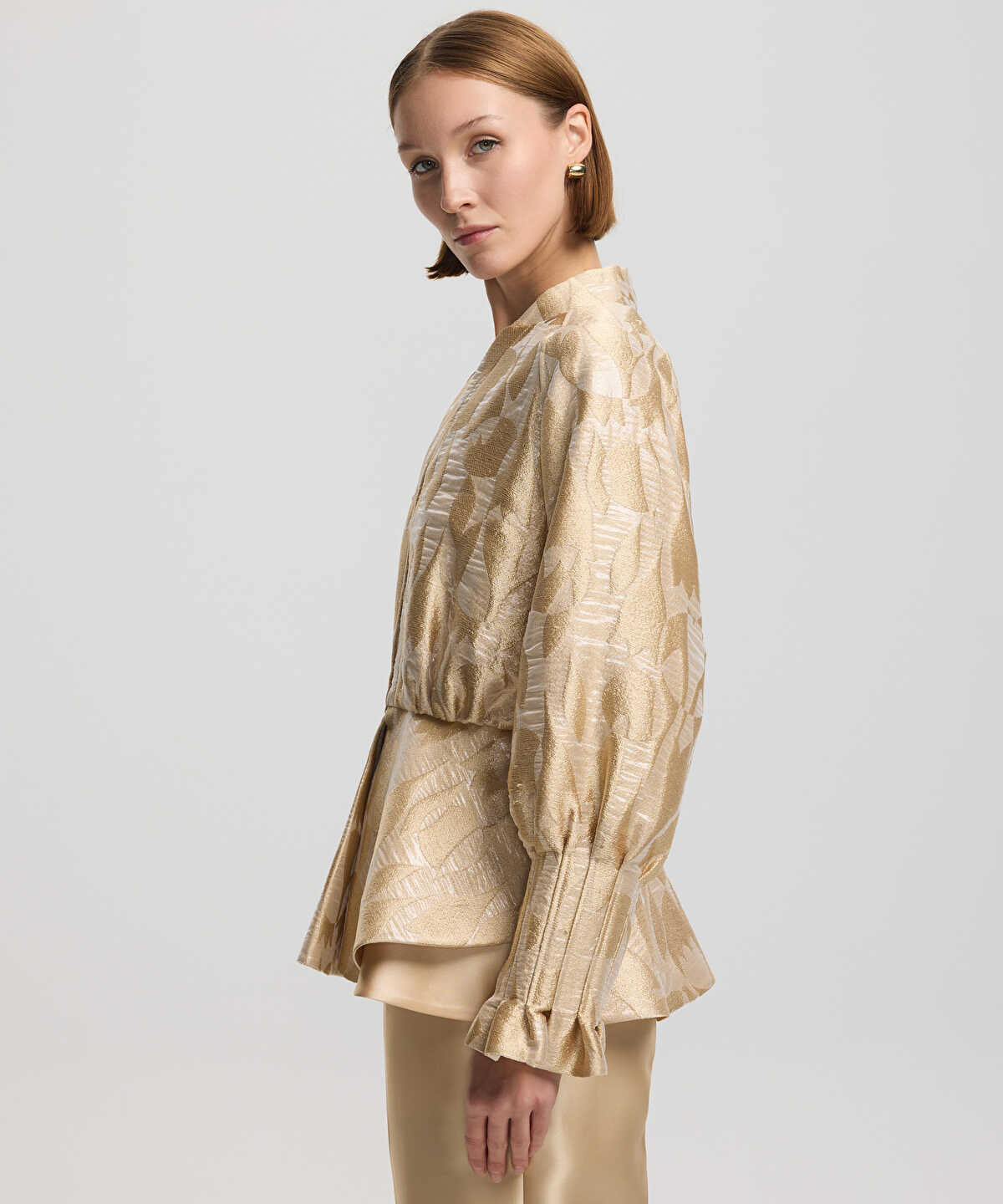 Jacquard Peplum Jacket