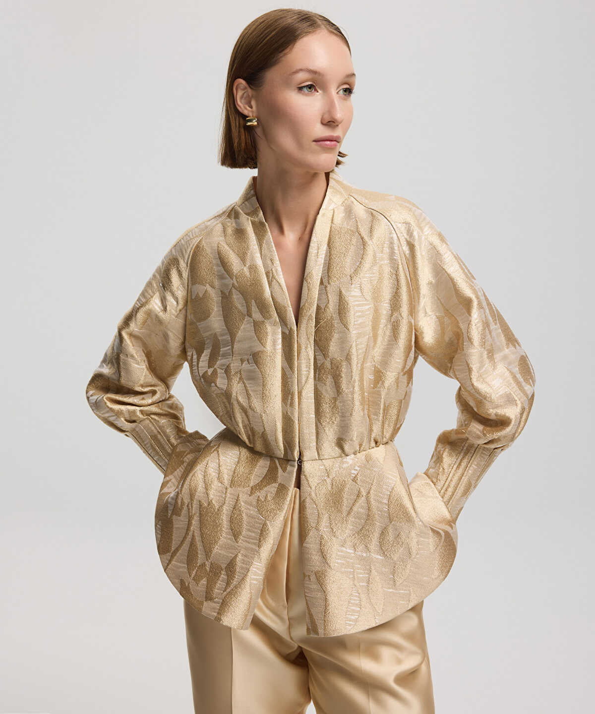 Jacquard Peplum Jacket
