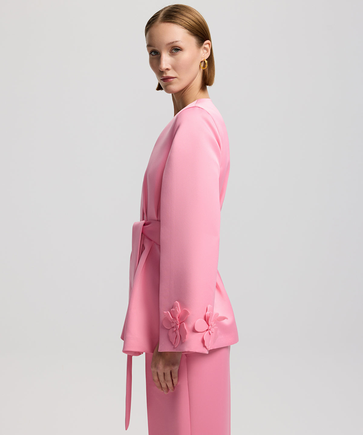 Jacket with raised flowers