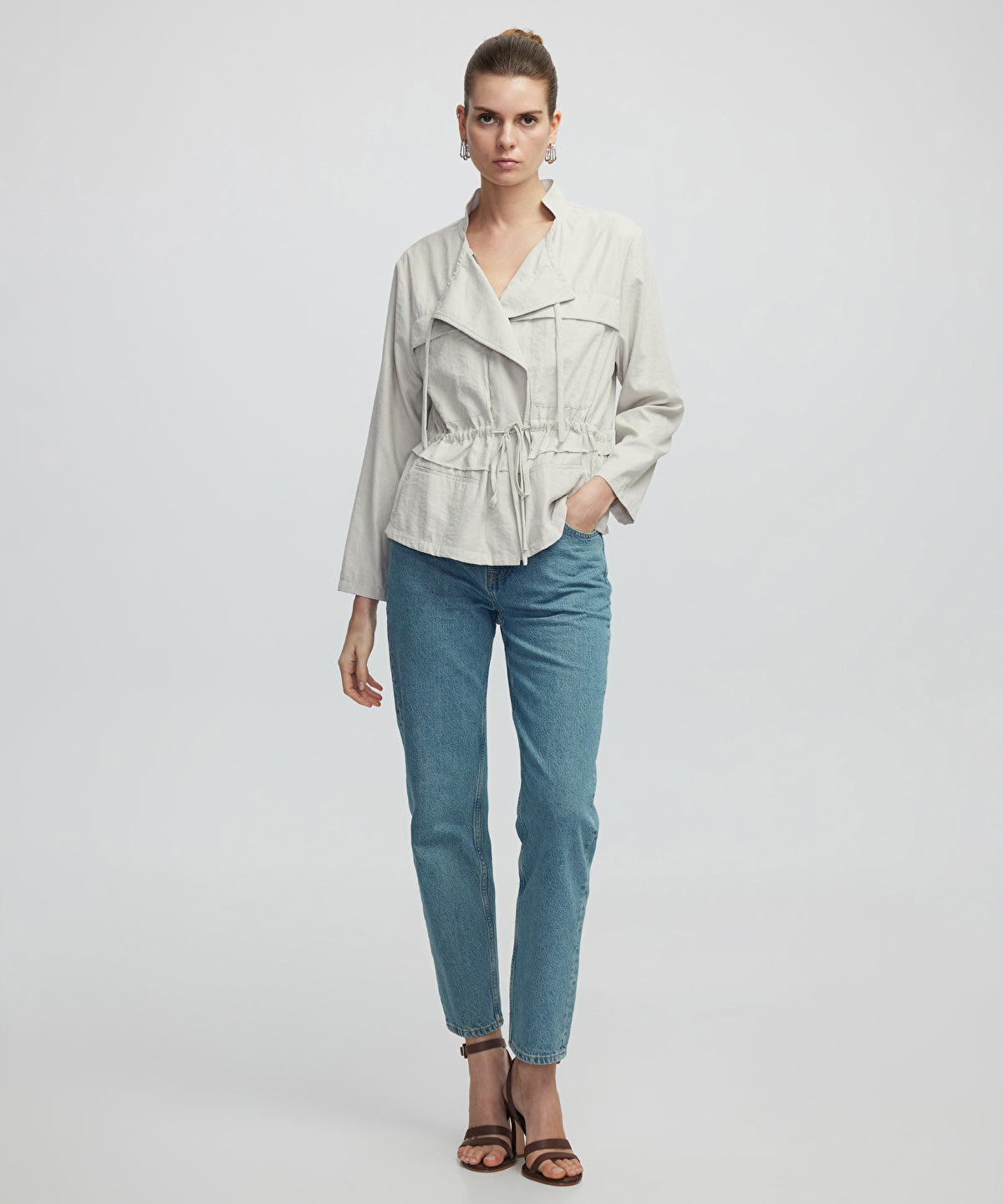 Adjustable Waist Unlined Jacket