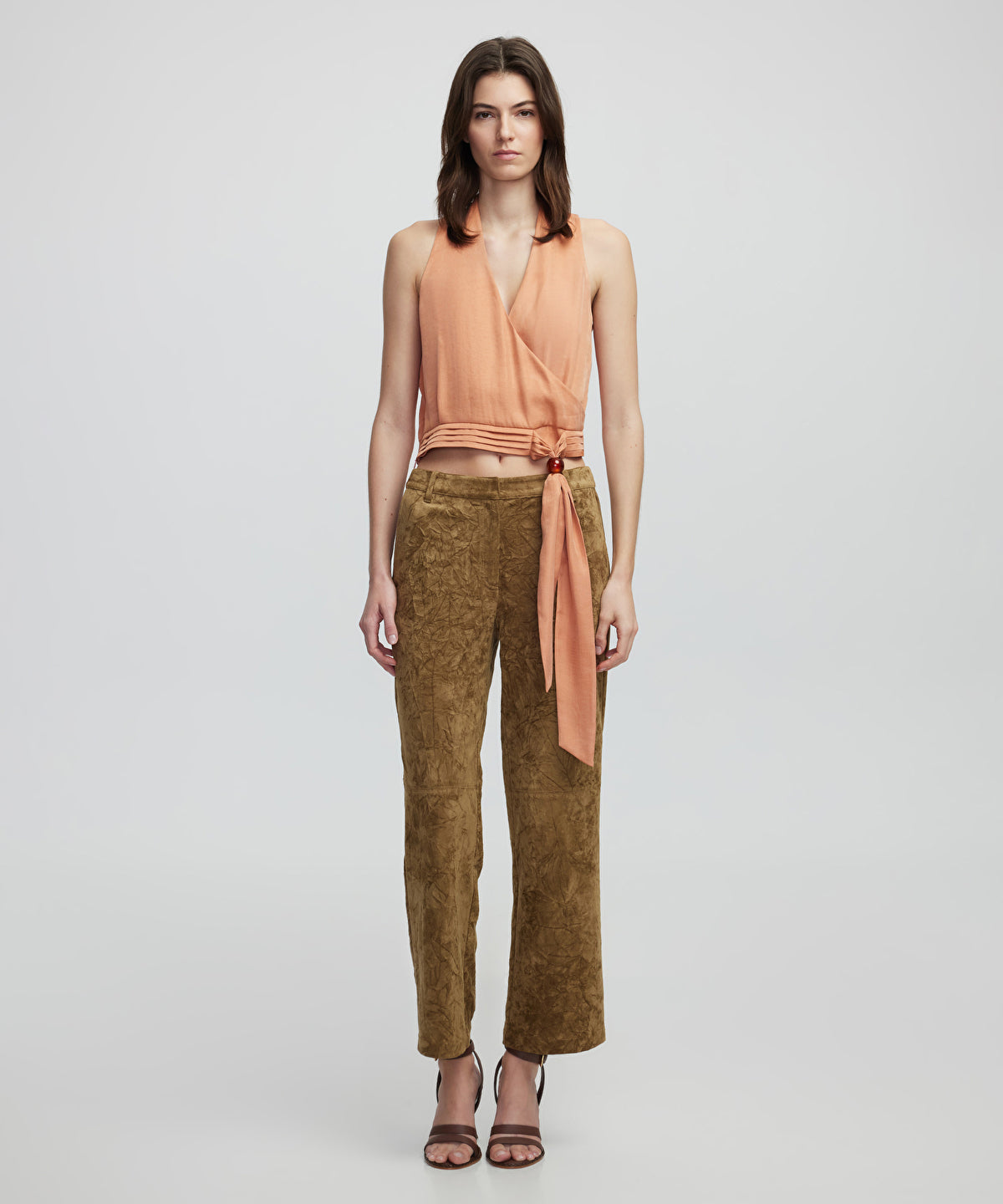 Draped Double-Breasted Blouse